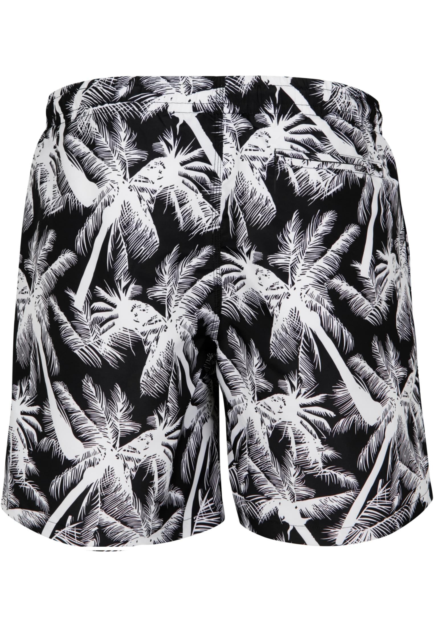 Pattern Swim Shorts με Τροπικό Σχέδιο Tb2679-01693 Urban Classics Palm White ανδρικά Μαγιό Simple Wear