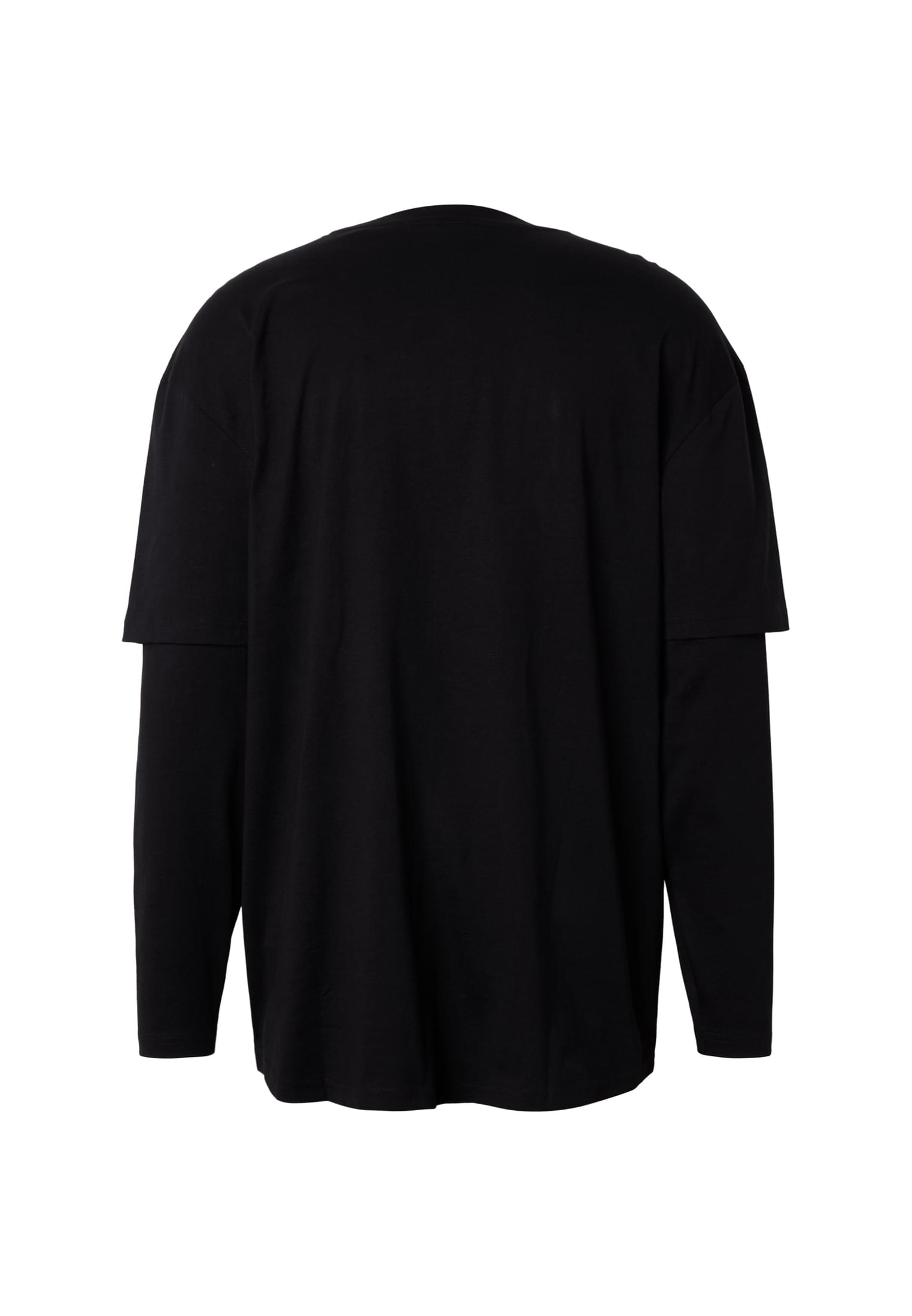 Oversized Shaped Double Layer Ls Tee με Καινοτόμο Layered Look Tb2887-00825 Urban Classics Black ανδρικά Basic T-Shirts Simple Wear Μπλουζάκια 