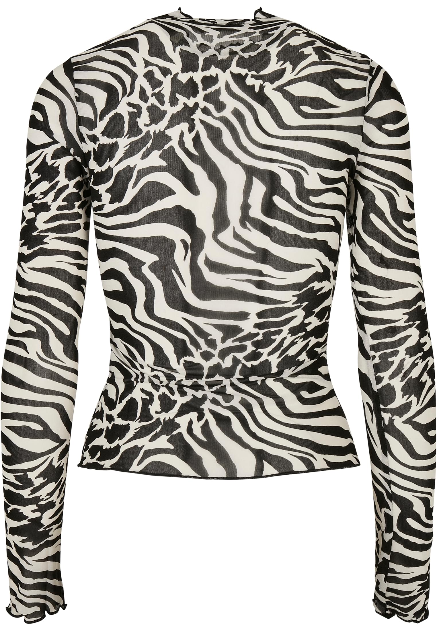 Μακρυμάνικο Τοπ Ladies Aop Mesh Turtleneck με Ζεβρέ Σχέδιο Tb4519-01248 Urban Classics White Black γυναικεία Μπλούζες Simple Wear