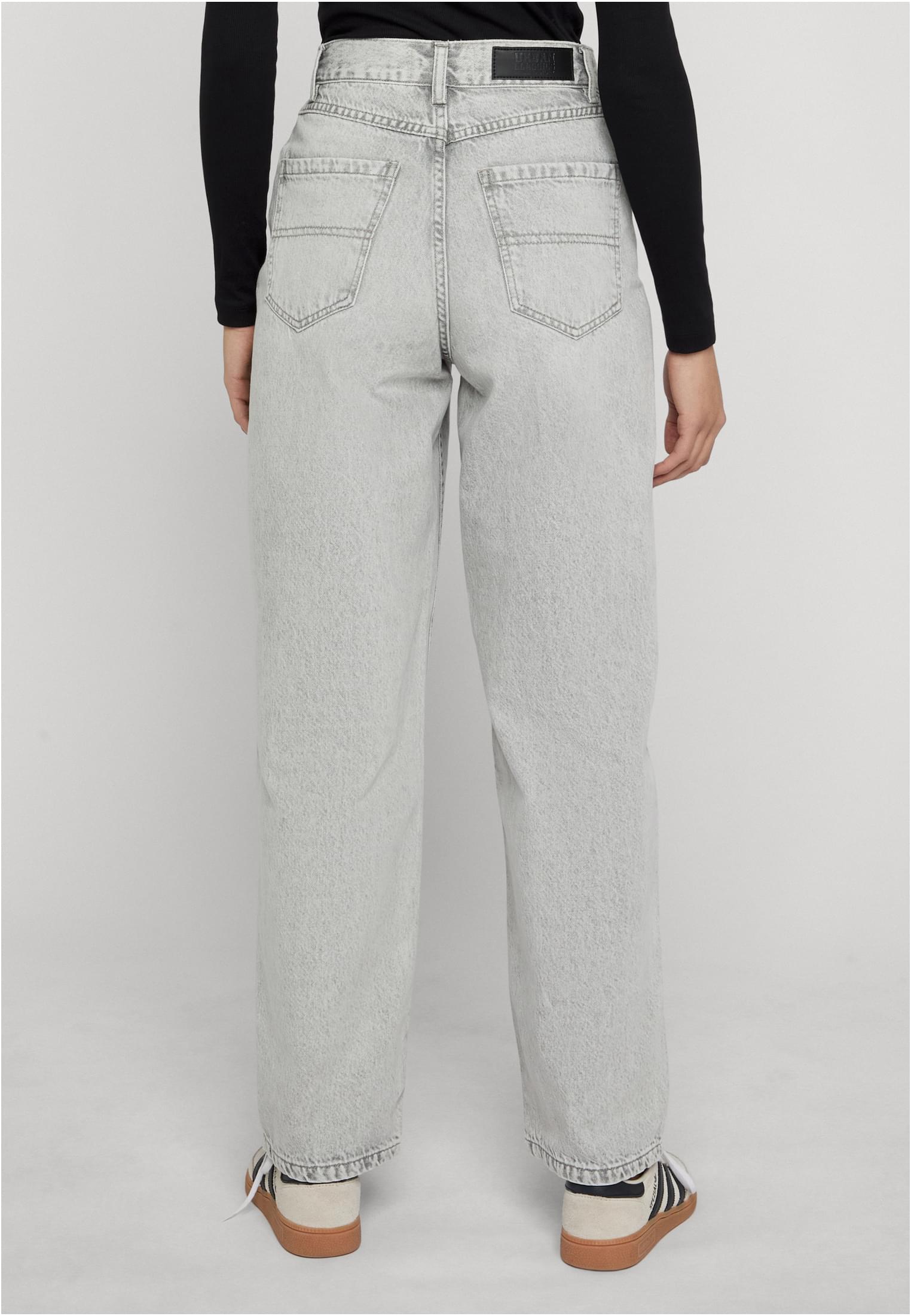 Γυναικείο παντελόνι τζιν High Waist 90's Wide Leg φαρδιά γραμμή TB4524-21543 Urban Classics light silver grey washed
