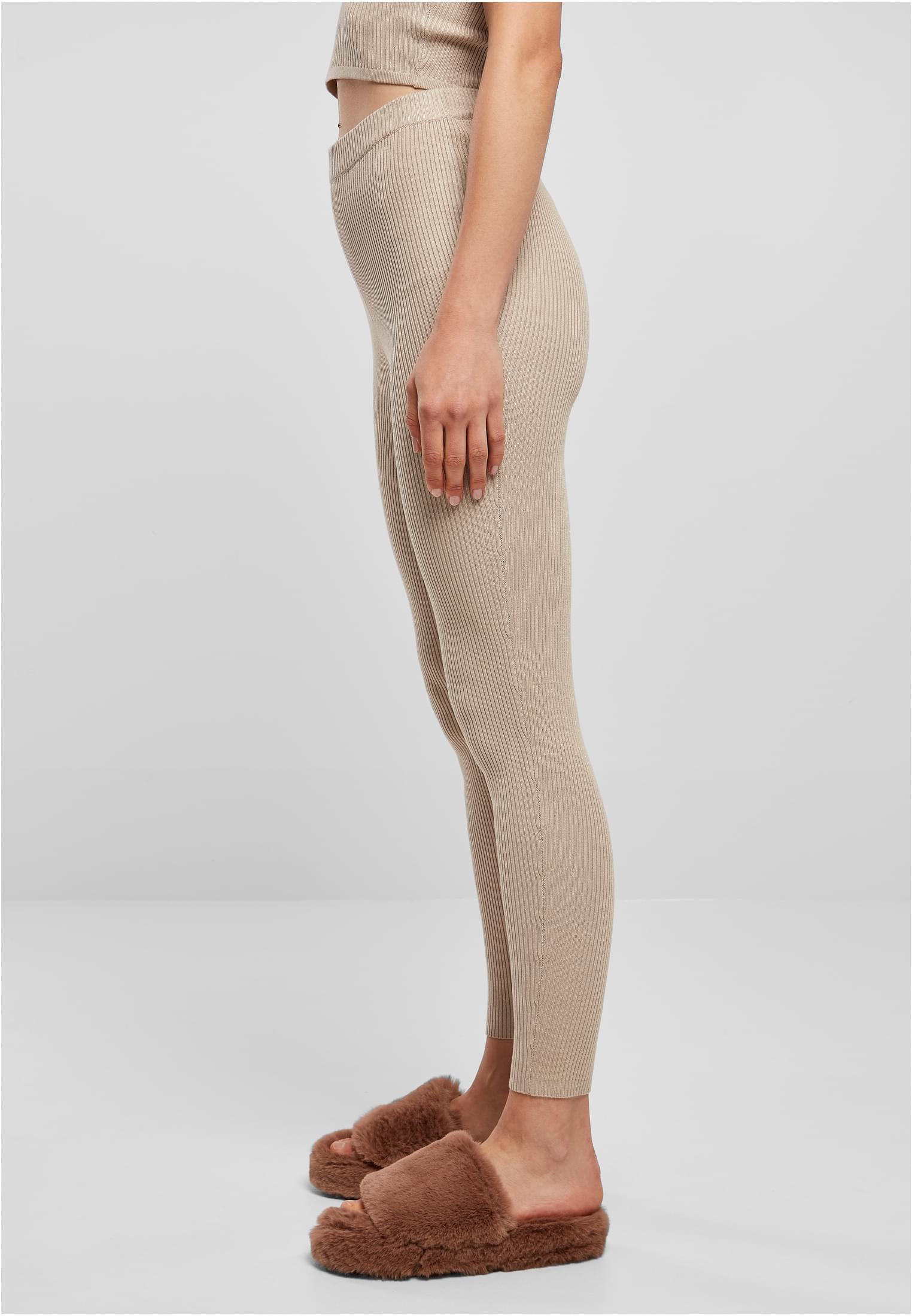 Γυναικεία Κολάν Rib Knit με Ελαστική Φαρδιά Μέση Tb5057-03339 Urban Classics Lighttaupe γυναικεία Simple Wear