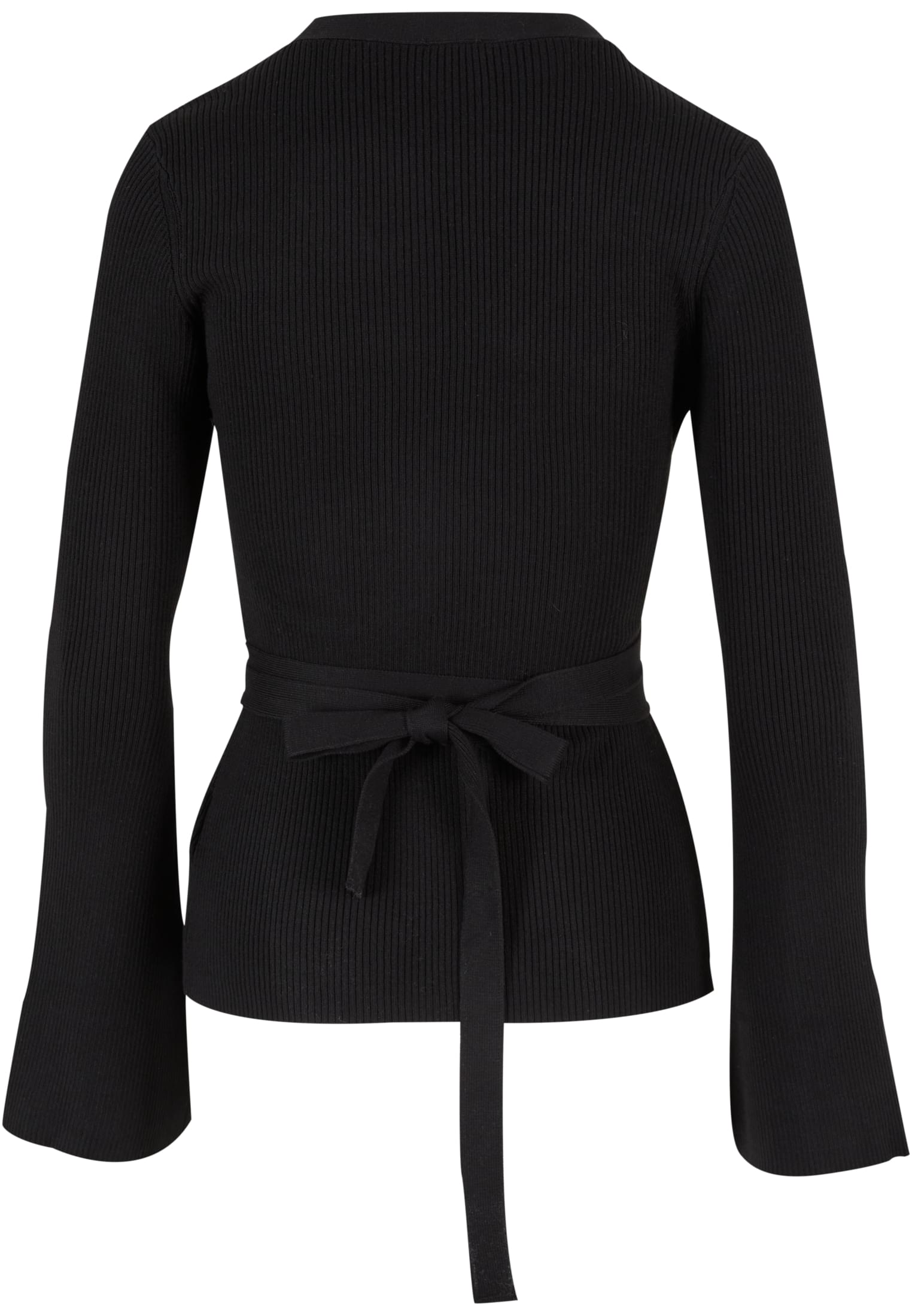 Γυναικείο Πλεκτό Τοπ Ladies Rib Knit Wrapped Cardigan με Ζώνη Tb5088-00007 Urban Classics Black γυναικεία Μπλούζες Simple Wear