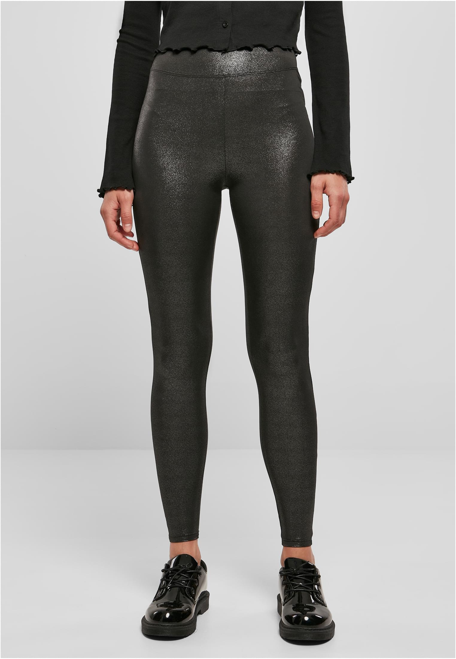 Γυναικεία κολάν High Waist Glamour με ελαστικό λάστιχο στη μέση TB5428-04005 Urban Classics sparklingblack