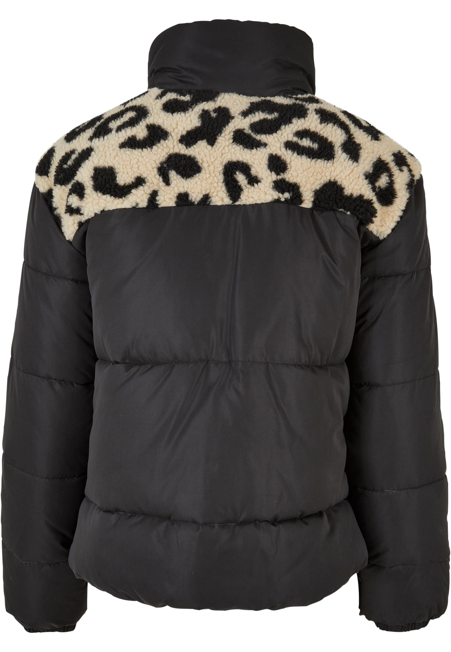 Γυναικείο Μπουφάν Aop Sherpa Mixed Puffer με Γούνινη Επένδυση Tb5439-04253 Urban Classics Black Sandleo γυναικεία Simple Wear