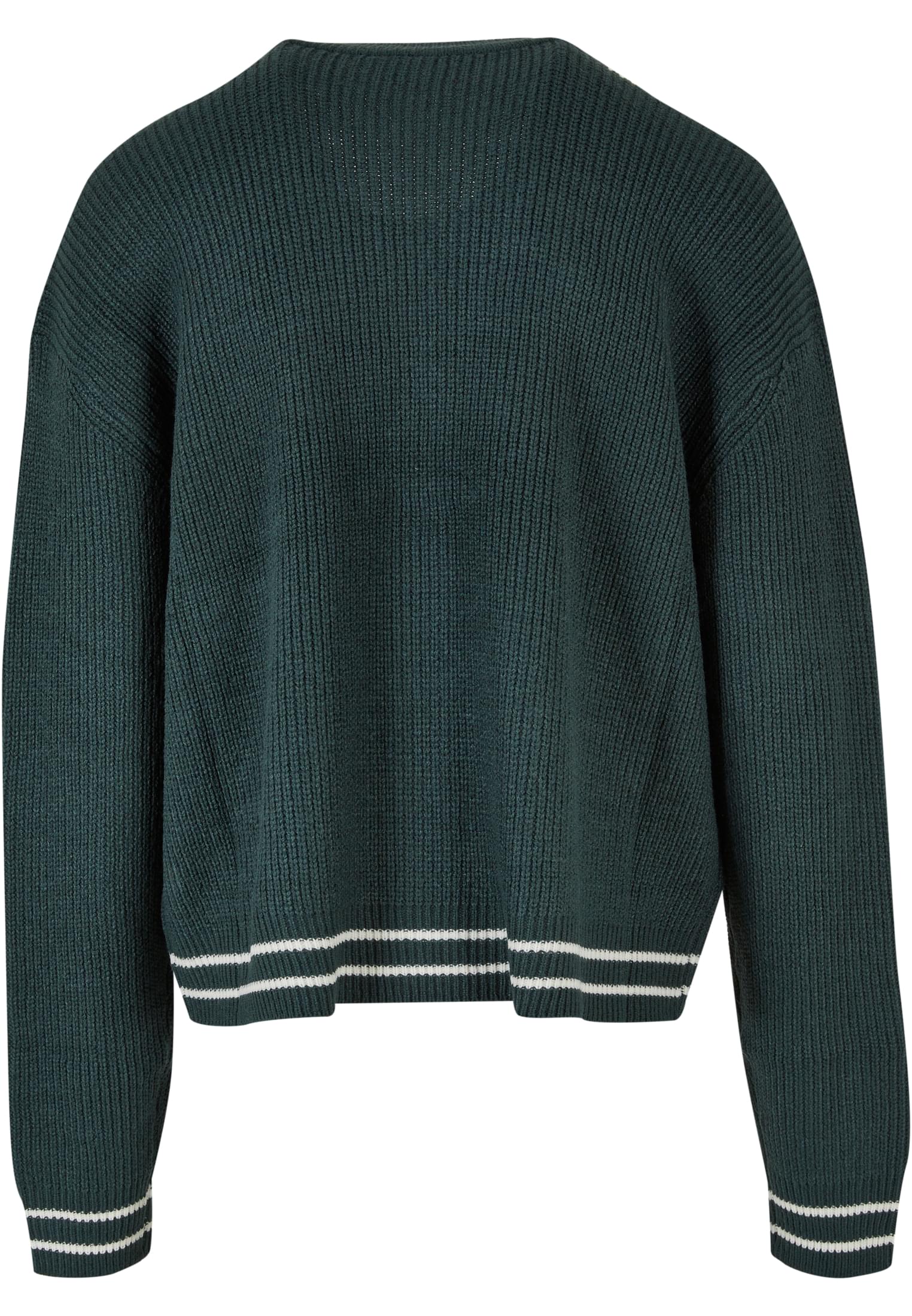 Άνετο Πλεκτό Cardigan Sporty Boxy με Ριγέ Λεπτομέρειες Tb5547-02245 Urban Classics Bottlegreen ανδρικά Μπουφάν Simple Wear