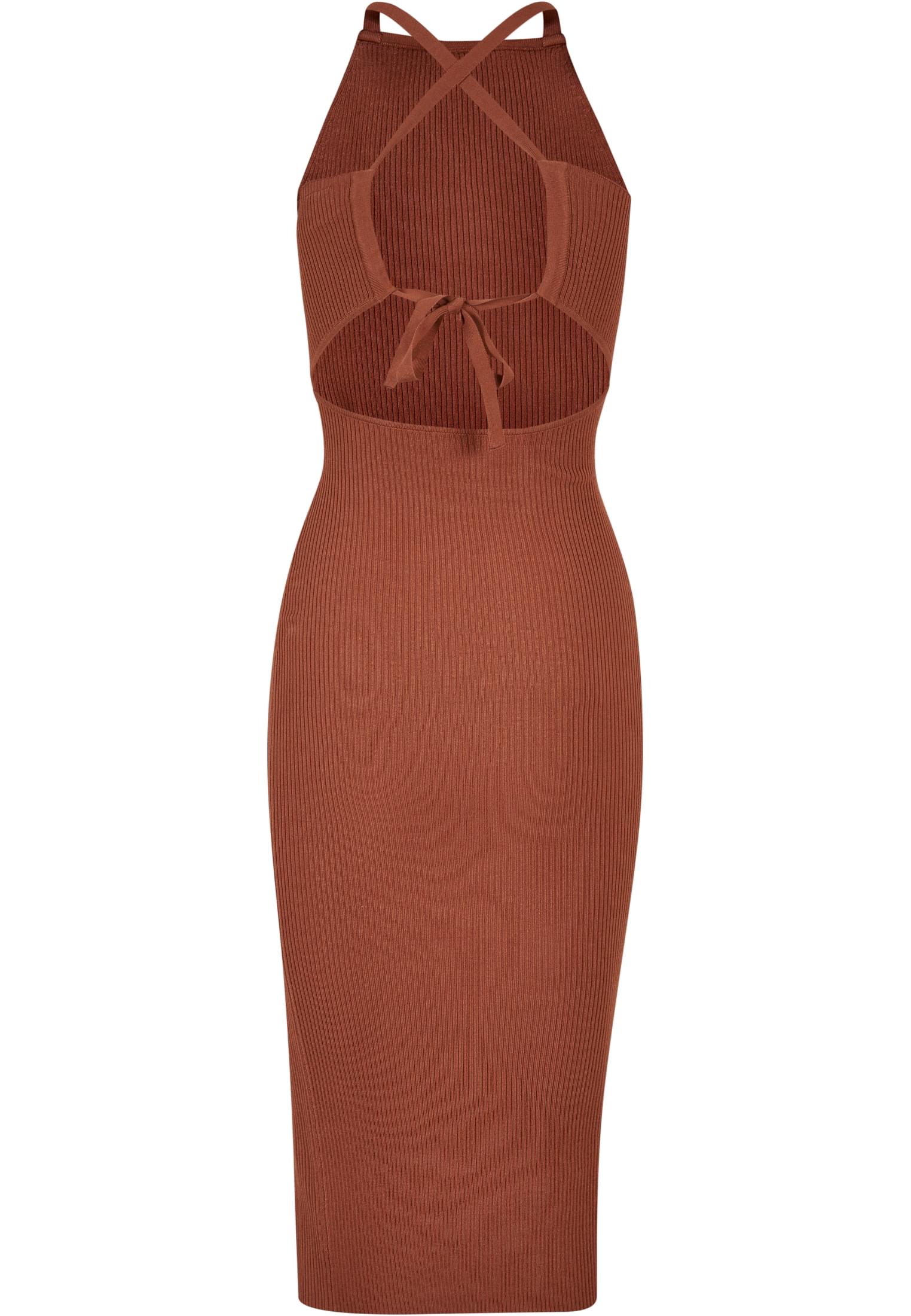 Μίντι Φόρεμα Ladies Midi Rib Knit Crossed Back με Sporty Σχέδιο Tb6021-04420 Urban Classics Terracotta γυναικεία Φορέματα Simple Wear
