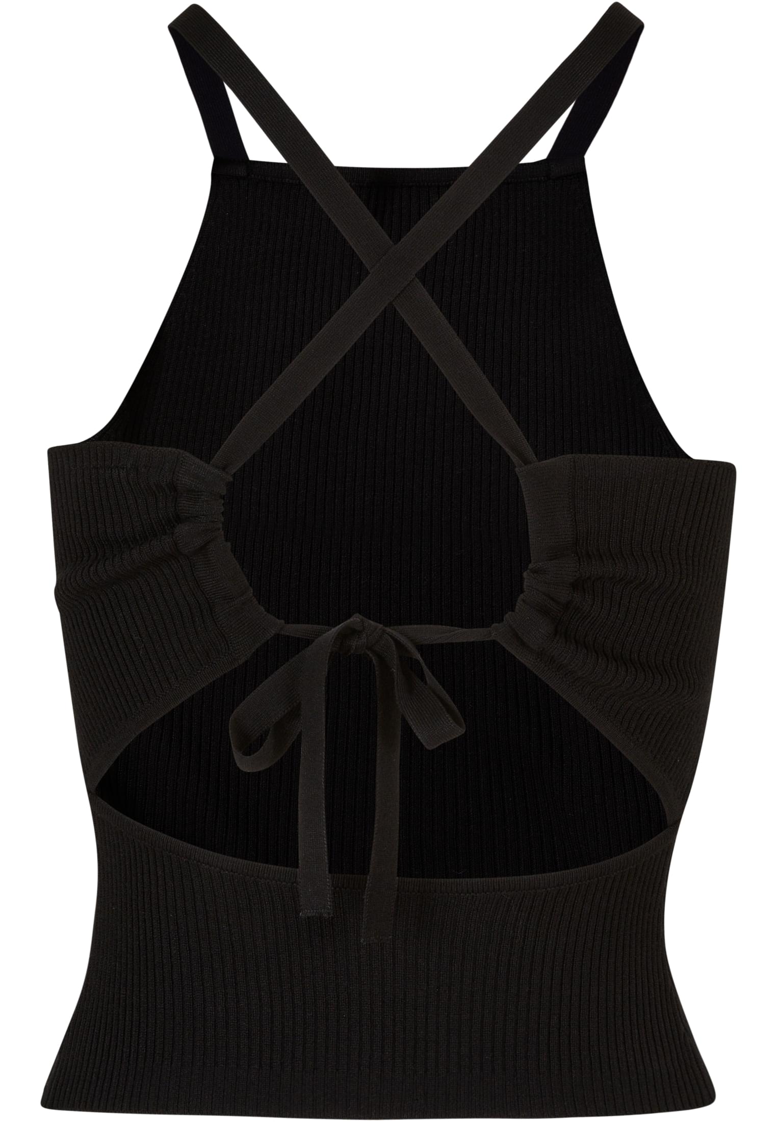 Γυναικείο Τοπ Ladies Rib Knit Crossed Back με Σταυρωτές Τιράντες Tb6022-00007 Urban Classics Black γυναικεία Μπλούζες Simple Wear