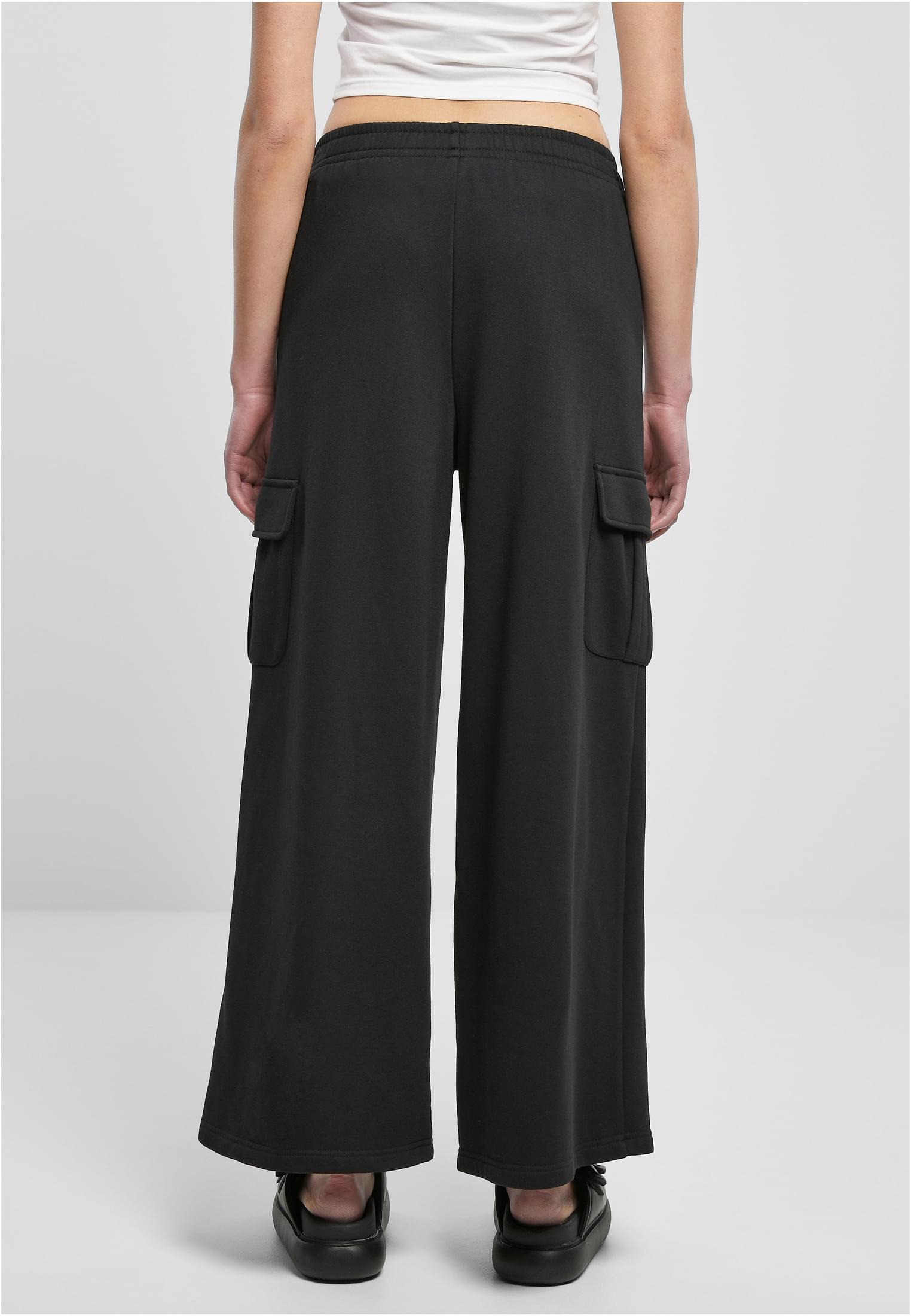 Γυναικείες παντελόνες cargo Highwaist Wide Leg με ελαστική μέση TB6043-00007 Urban Classics black