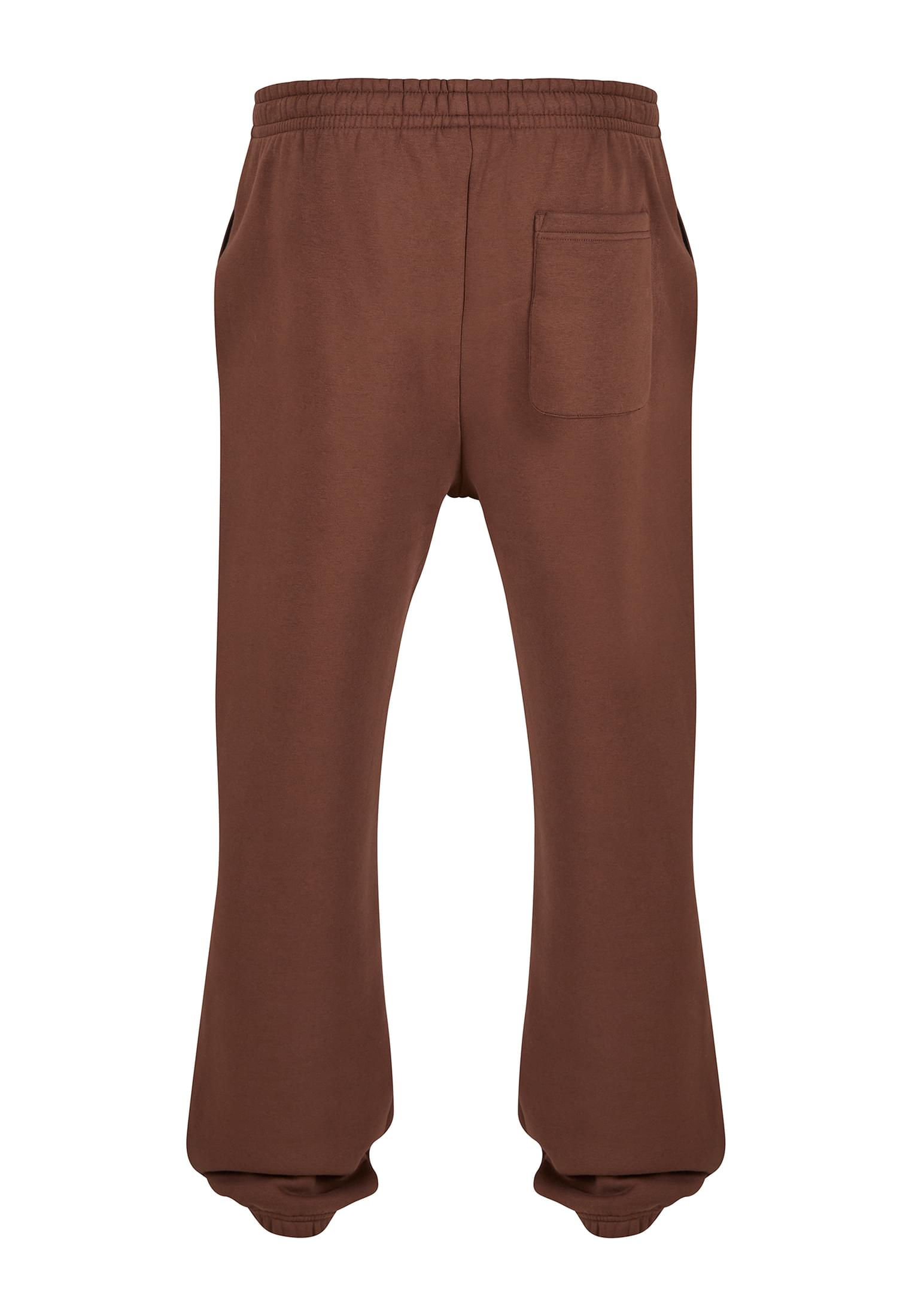 Fluffy Sweatpants με Ελαστική Μέση Και Τσέπες Tb6749-14274 Urban Classics Chocolatebrown ανδρικά Παντελόνια Simple Wear