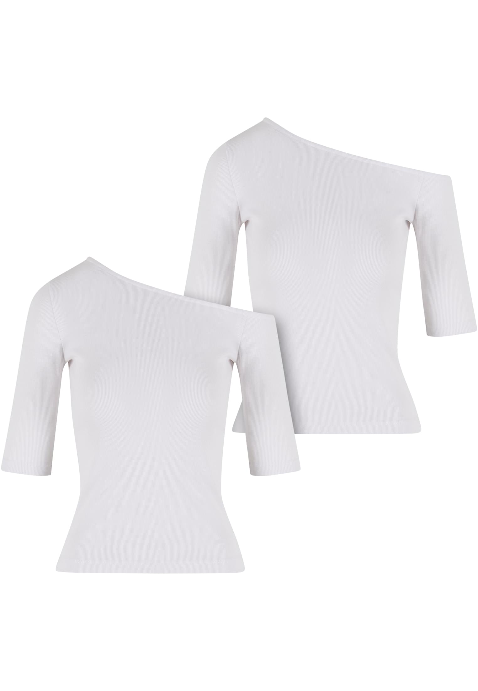 Γυναικεία Μπλούζα Ladies Essentials Asymmetric Rib Tee με Λαιμόκοψη Ενός Ώμου Tb7096A-03168 Urban Classics White+White γυναικεία Μπλούζες Simple Wear