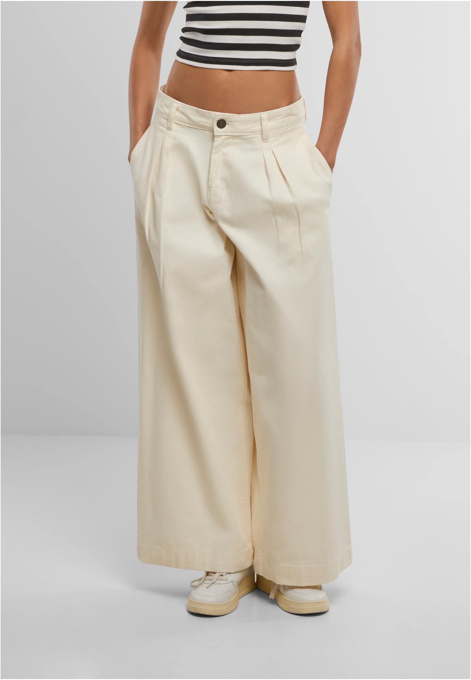 Φαρδύ παντελόνι τζιν Ladies Wide Leg Light Denim Pants με 100% βαμβάκι TB7192-02903 Urban Classics whitesand