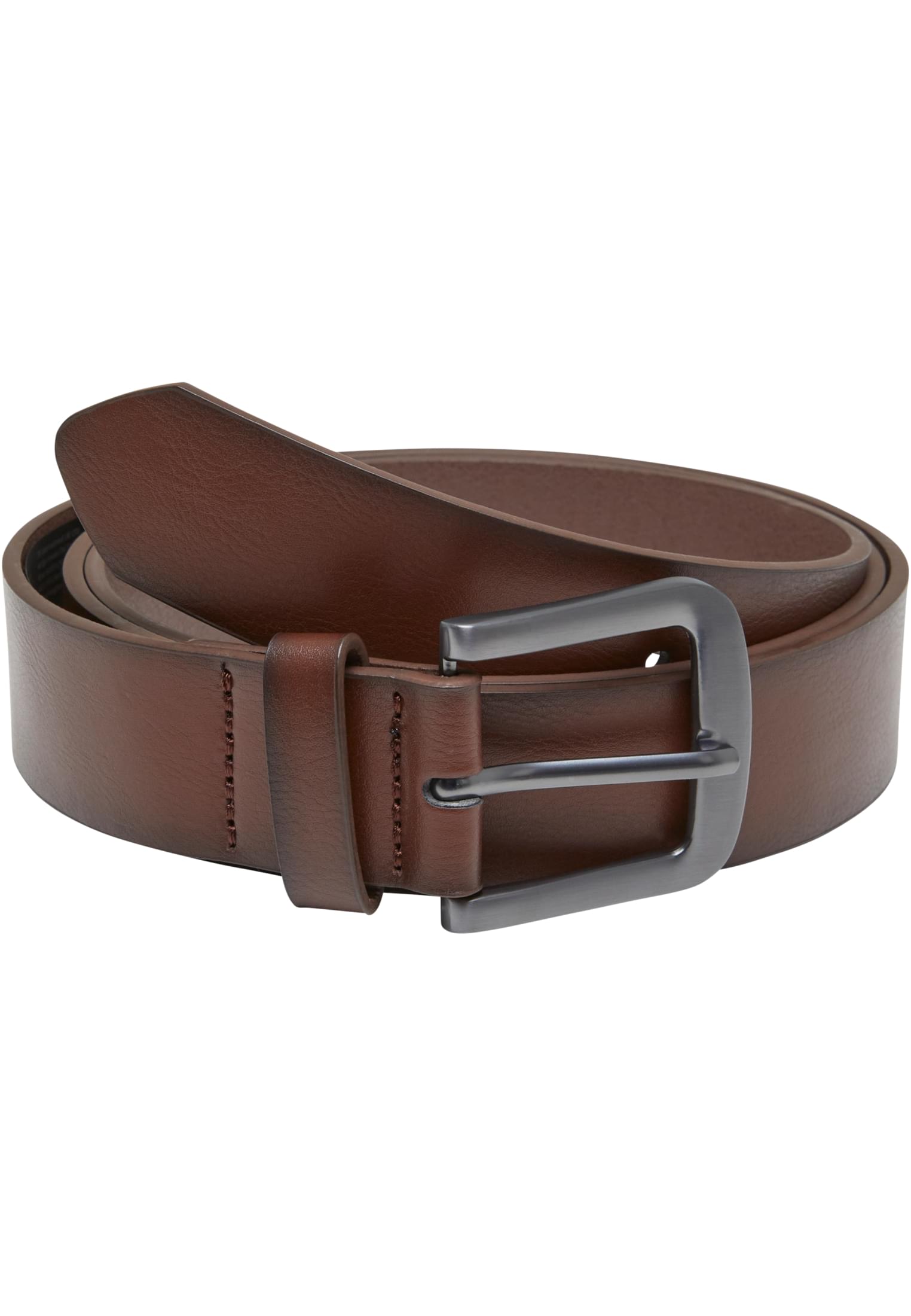 Ζώνη Easy Synthetic Leather Belt με μεταλλική αγκράφα TB7216-04594 Urban Classics brown/silver