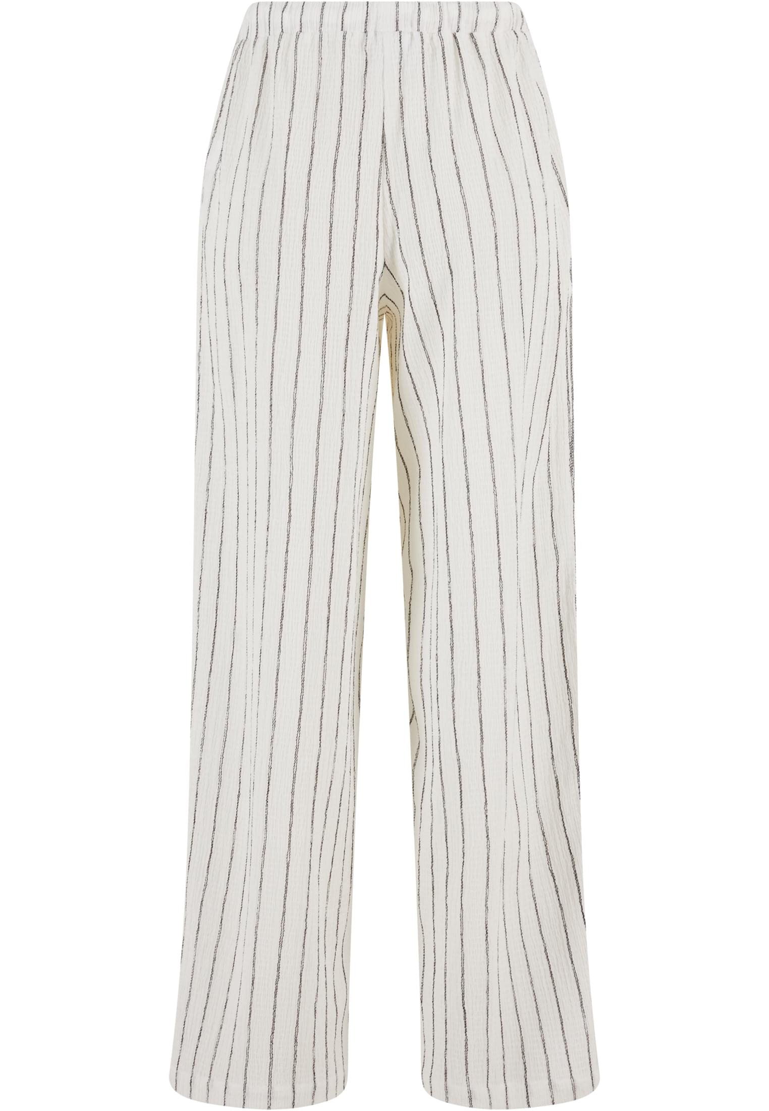 Γυναικεία Παντελόνια Structured Striped Relaxed Fit με Ελαστική Μέση Tb7472-04577 Urban Classics Offwhite Black γυναικεία Simple Wear