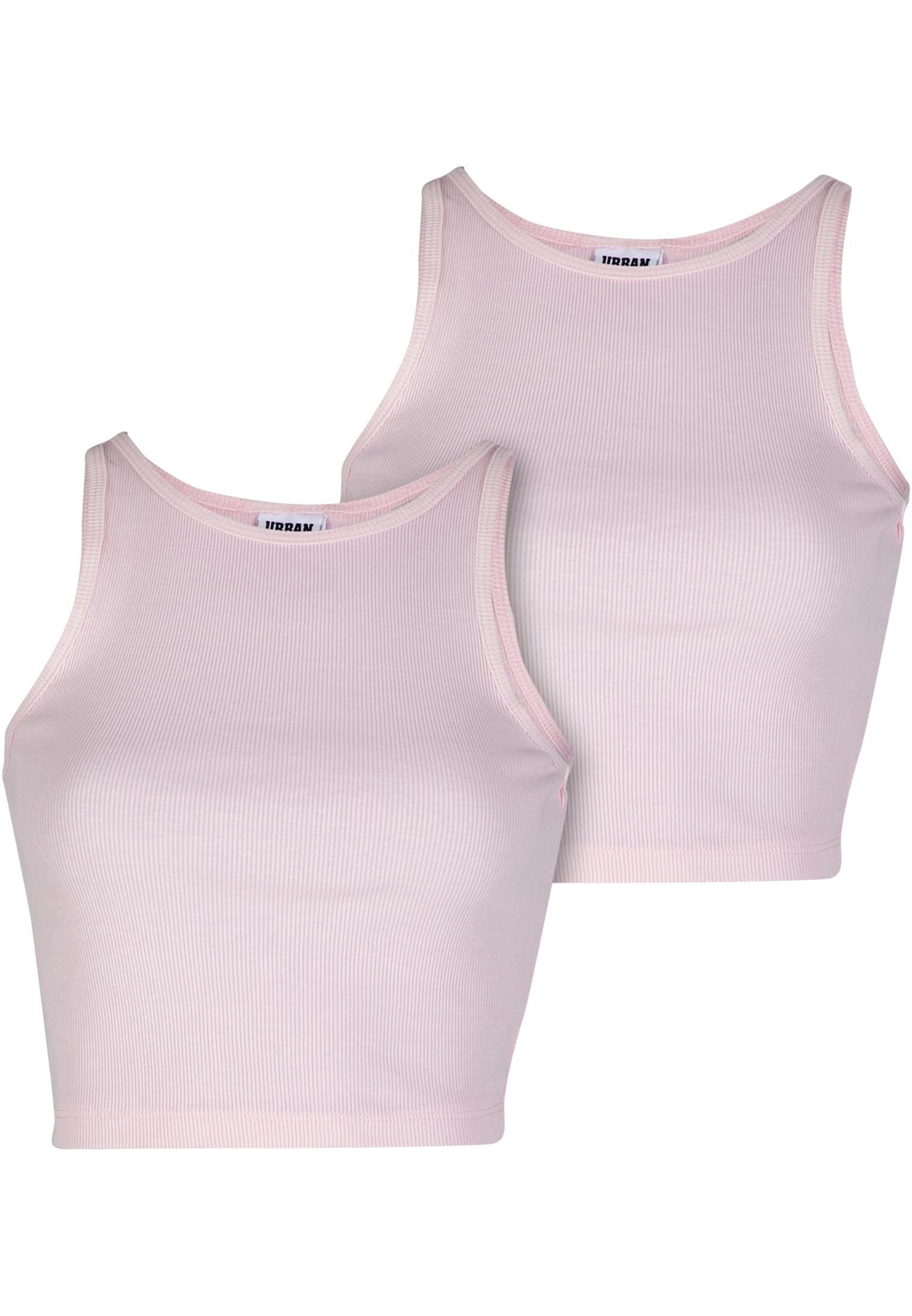 Cropped Top 2Pack με Λεπτή Ριμπ Υφή Tb7482A-20453 Urban Classics Blushedrose γυναικεία Μπλούζες Simple Wear