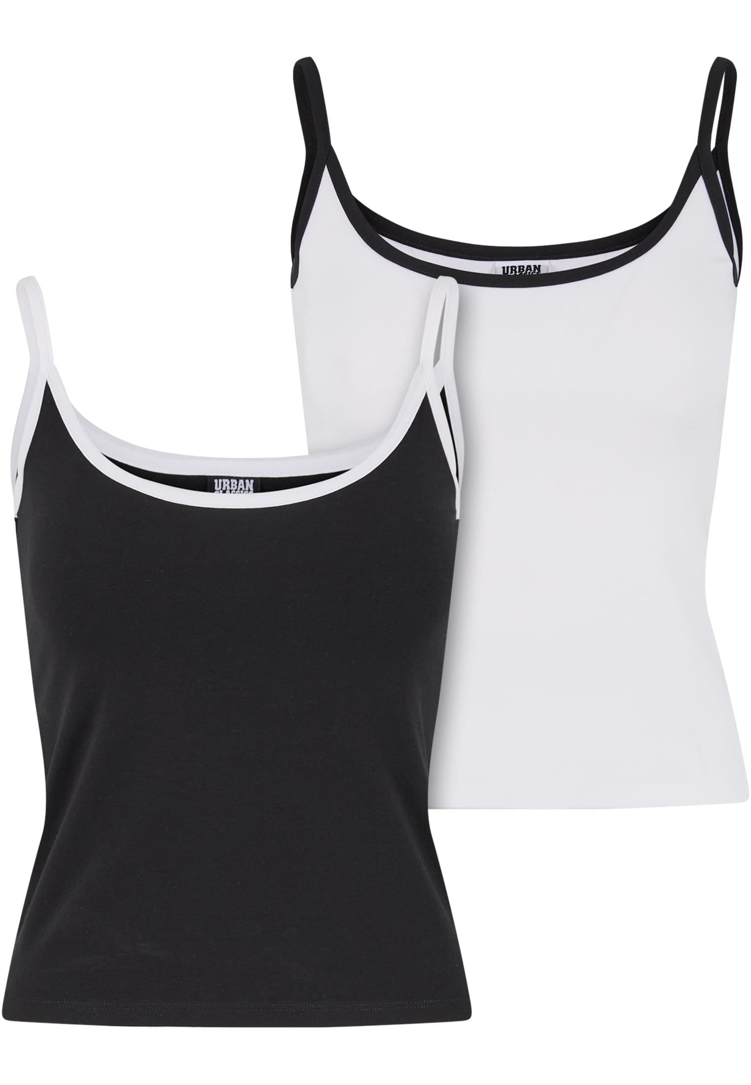 Γυναικείο Tanktop 2-Pack με Κανονική Εφαρμογή Tb7485A-03566 Urban Classics Black White+White γυναικεία Μπλούζες Simple Wear