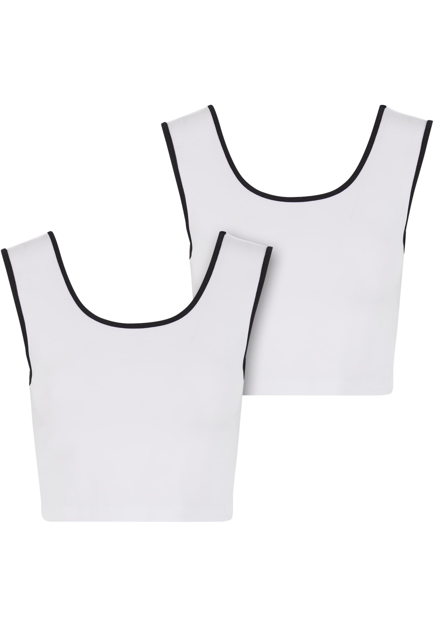 Cropped Top Ladies Contrast με Slim-Fit Σιλουέτα Tb7486A-20667 Urban Classics White Black+White Black γυναικεία Μπλούζες Simple Wear