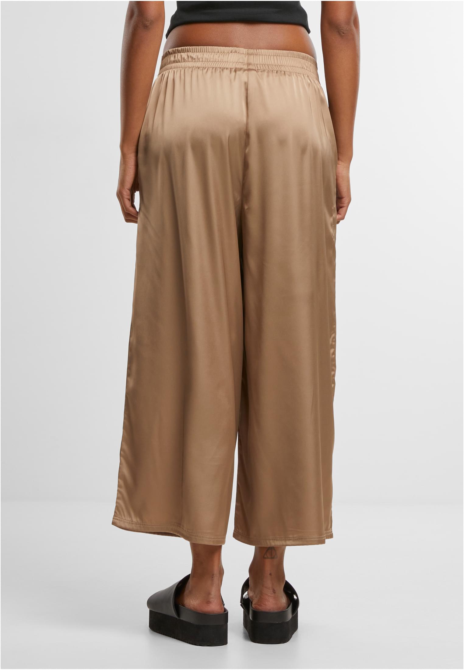 Γυναικεία παντελόνια culottes Ladies Satin Wide Leg με ελαστική μέση TB7488-03257 Urban Classics softtaupe