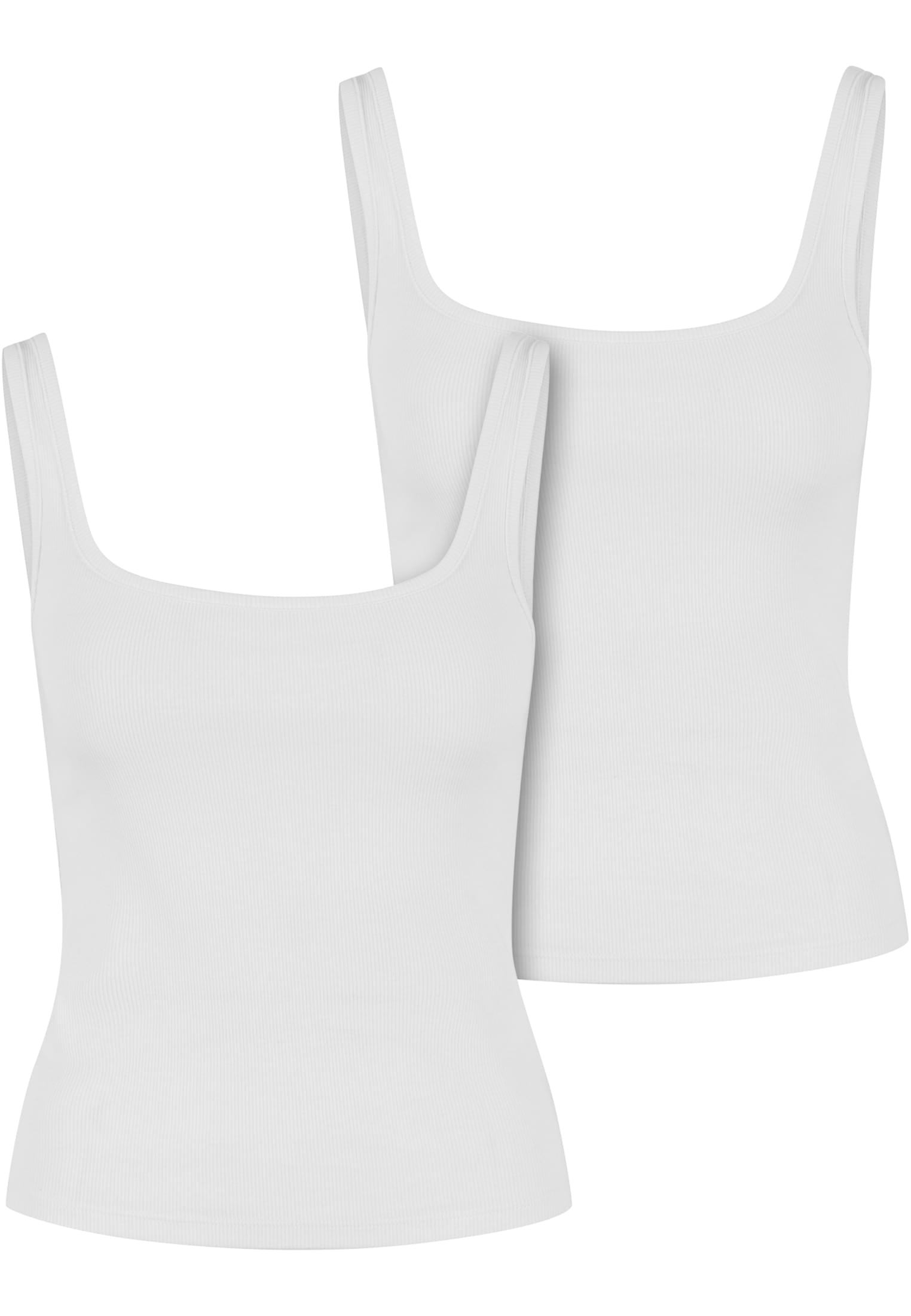 Γυναικείο Αμάνικο Top Ladies Wide Neck Rib 2-Pack με Τετράγωνη Λαιμόκοψη Tb7513A-03168 Urban Classics White+White γυναικεία Μπλούζες Simple Wear