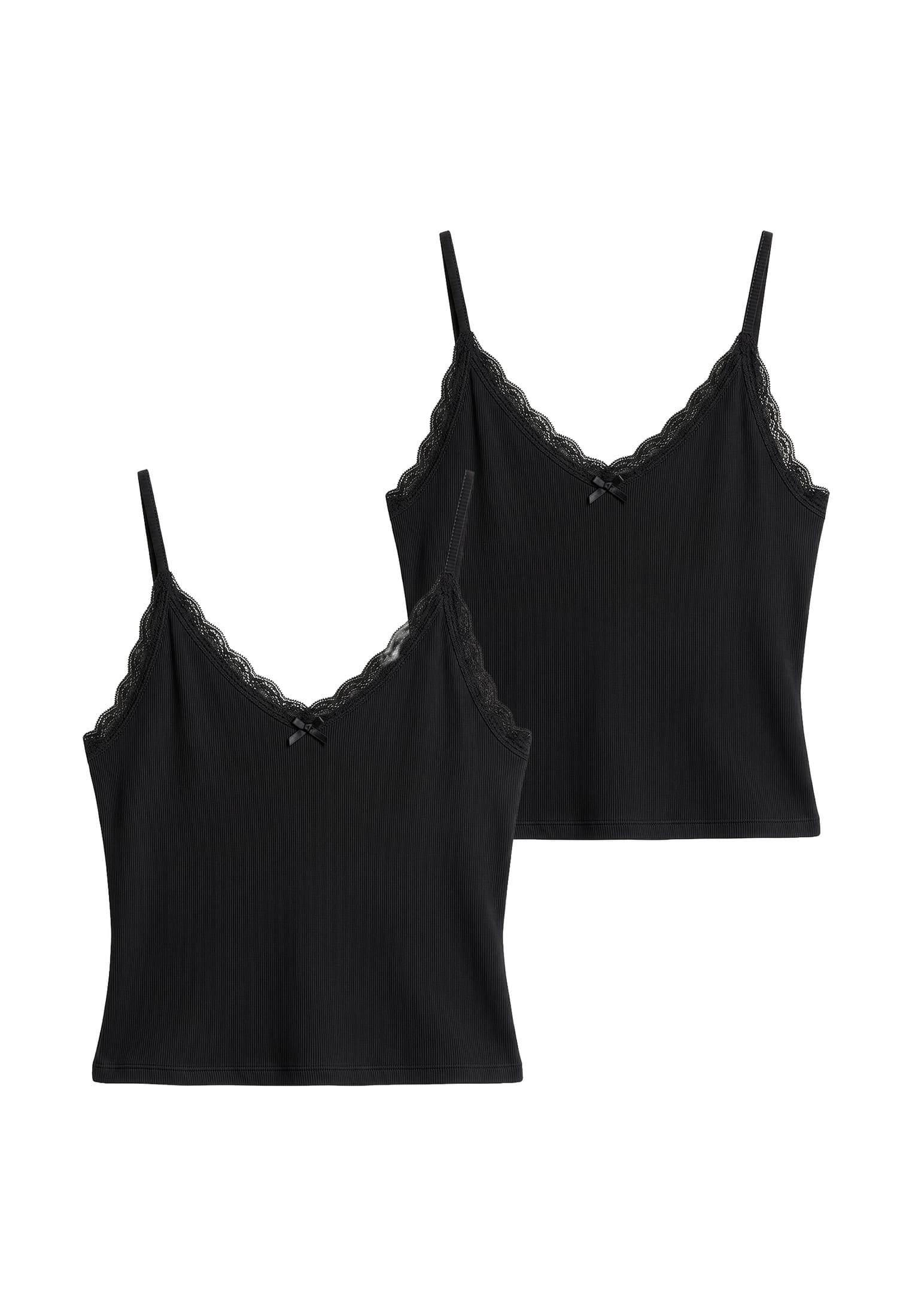 Γυναικείο Τοπ V-Neck Lace Top 2-Pack με Λεπτομέρεια Δαντέλας Tb7514A-03169 Urban Classics Black+Black γυναικεία Μπλούζες Simple Wear