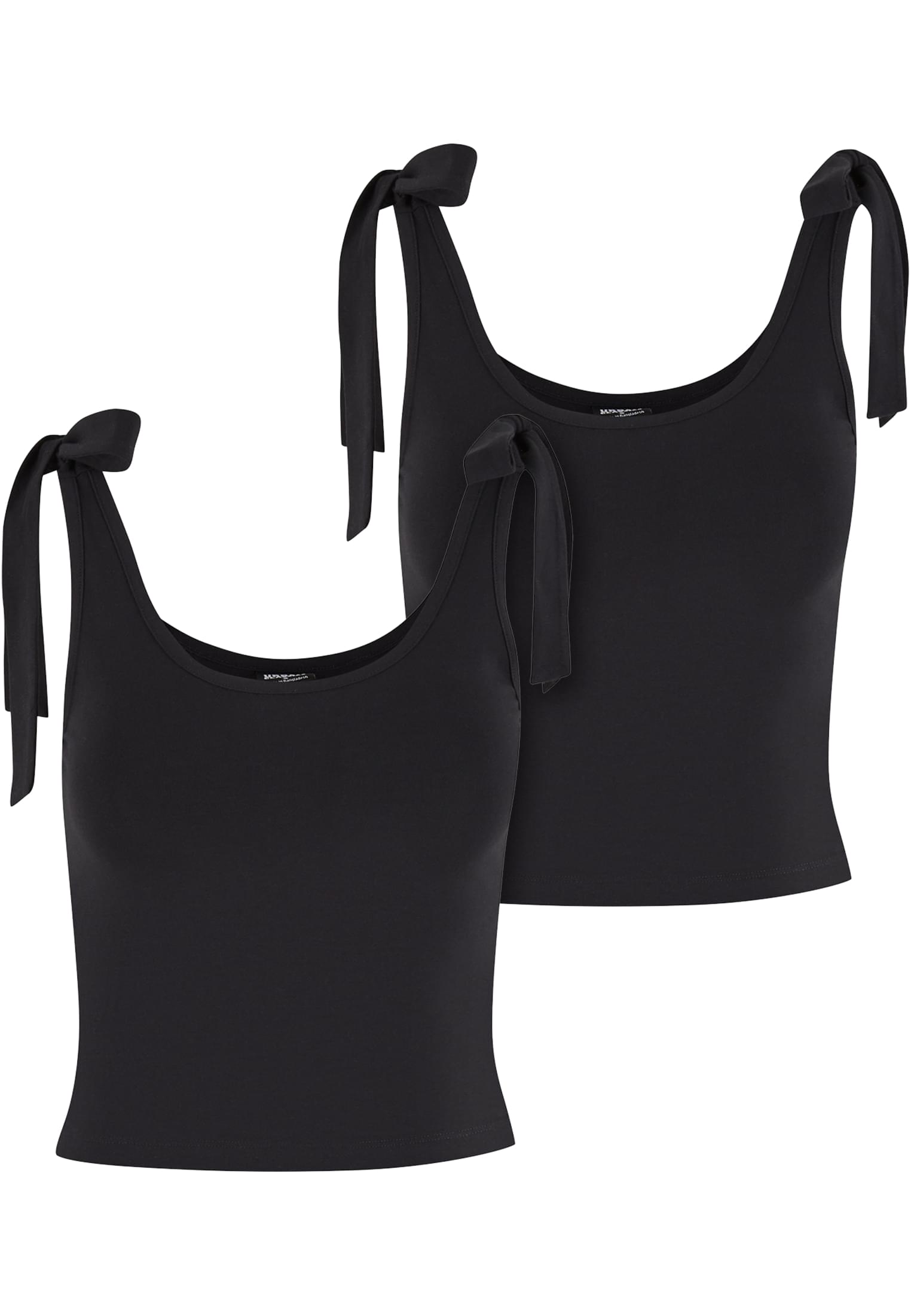 Γυναικείο Μπλουζάκι Tied Basic Jersey Top 2-Pack με Ρυθμιζόμενες Τιράντες Tb7520A-00825 Urban Classics Black γυναικεία Μπλούζες Simple Wear