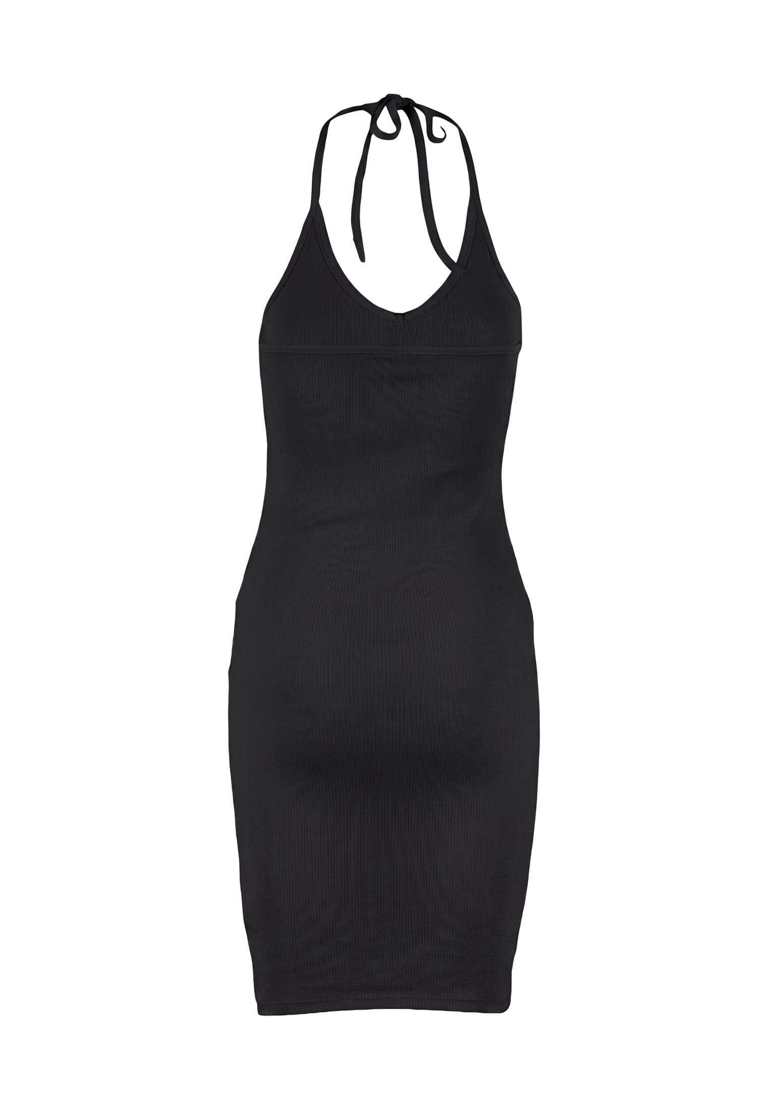 Γυναικείο Φόρεμα Rib Jersey Neckholder με Εφαρμοστή Γραμμή Tb7547-00007 Urban Classics Black γυναικεία Φορέματα Simple Wear