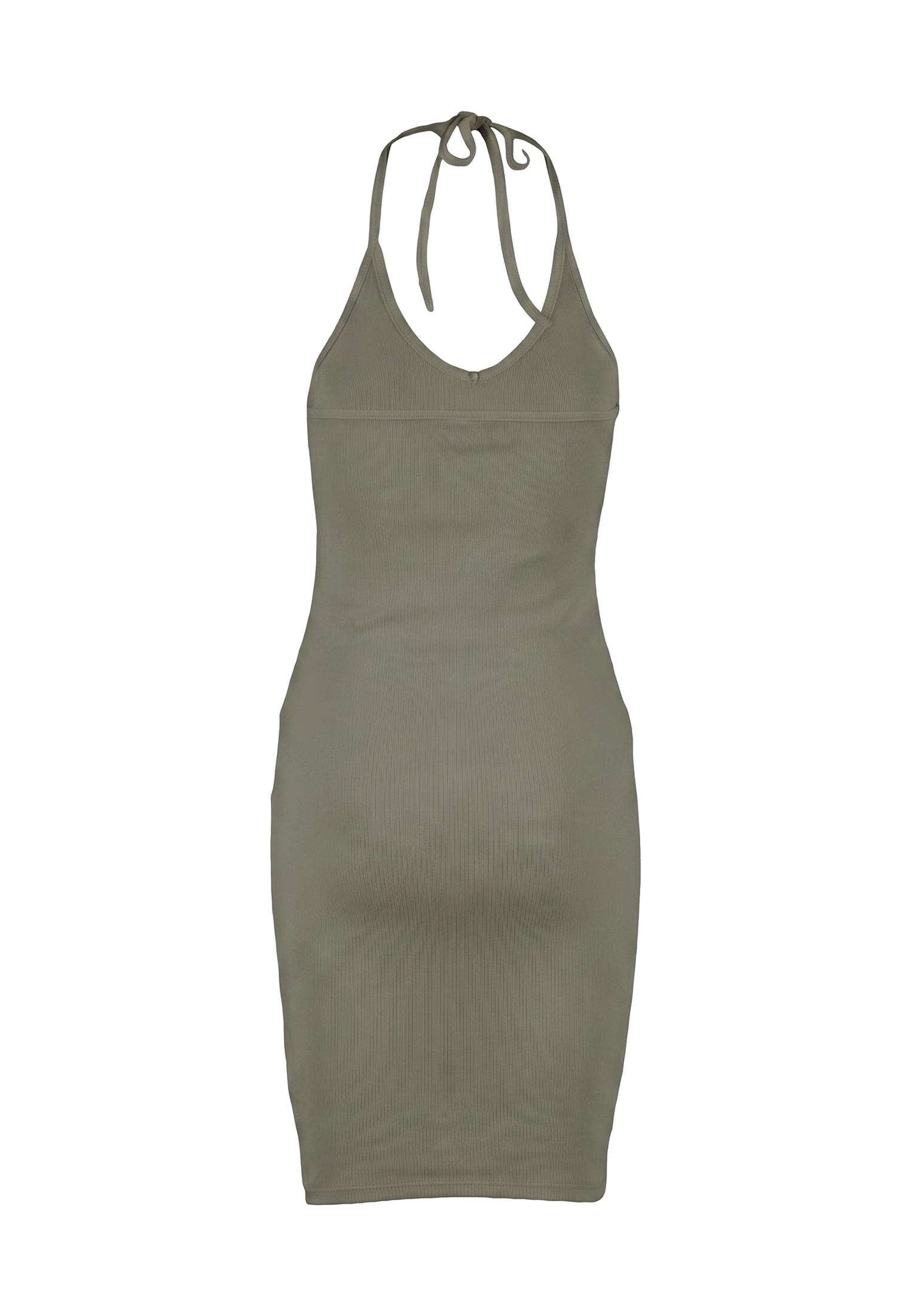 Γυναικείο Φόρεμα Rib Jersey Neckholder με Εφαρμοστή Γραμμή Tb7547-18328 Urban Classics Paleolive γυναικεία Φορέματα Simple Wear