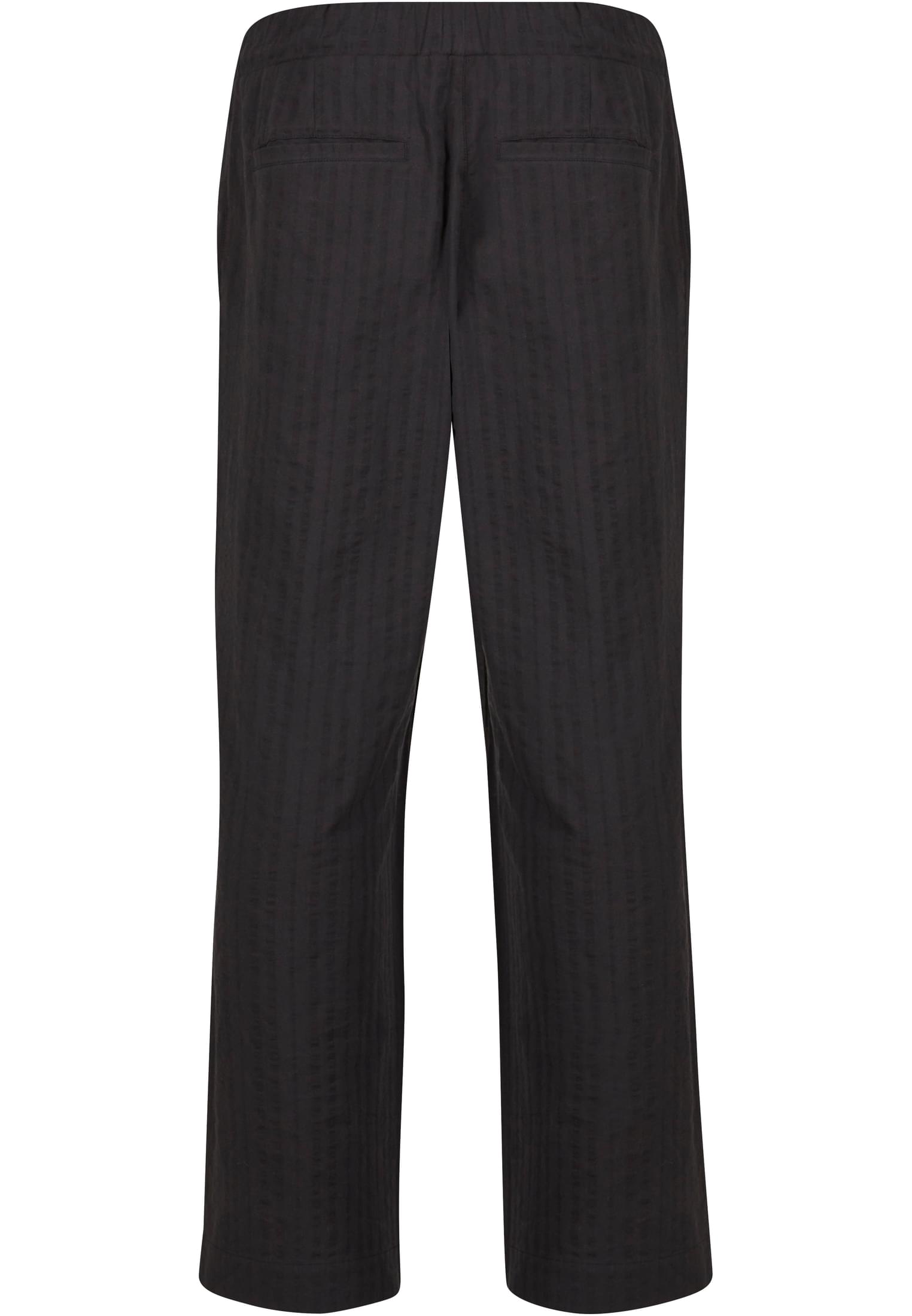 Loose Seersucker Pants με Ελαστική Μέση Και Κορδόνι Tb7566-00007 Urban Classics Black ανδρικά Παντελόνια Simple Wear