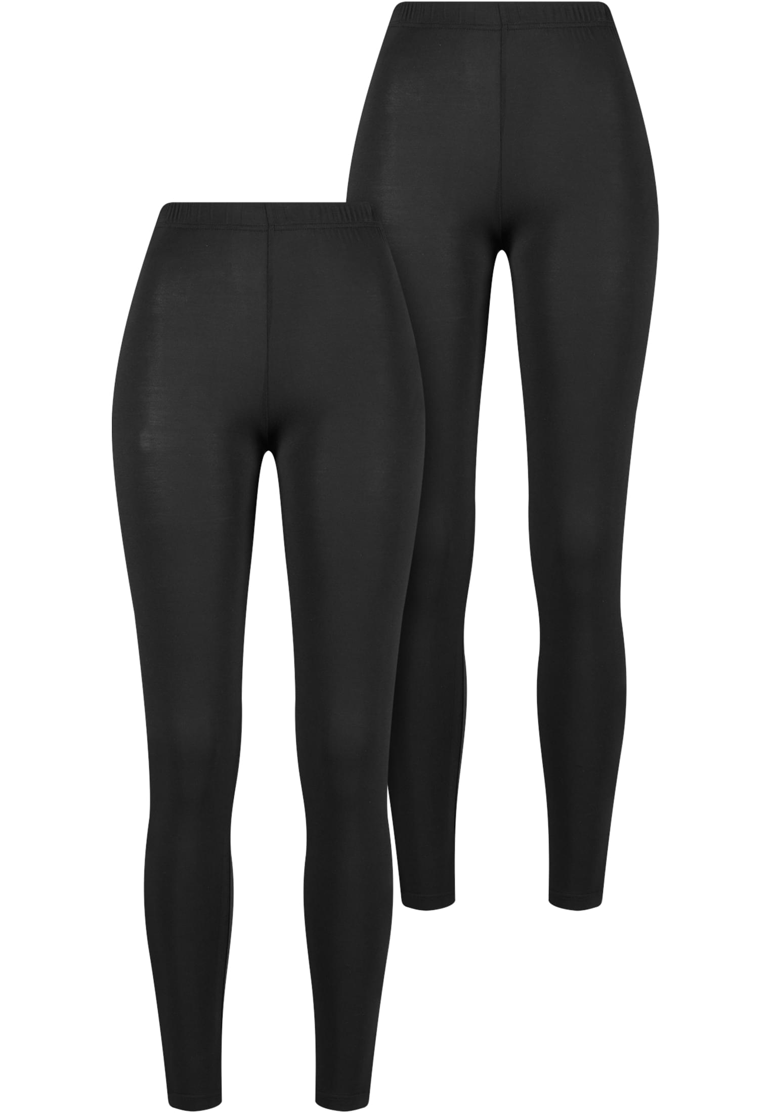 Γυναικεία Κολάν Bamboo Leggings 2-Pack με Ελαστική Μέση Tb7676A-03169 Urban Classics Black+Black γυναικεία Simple Wear