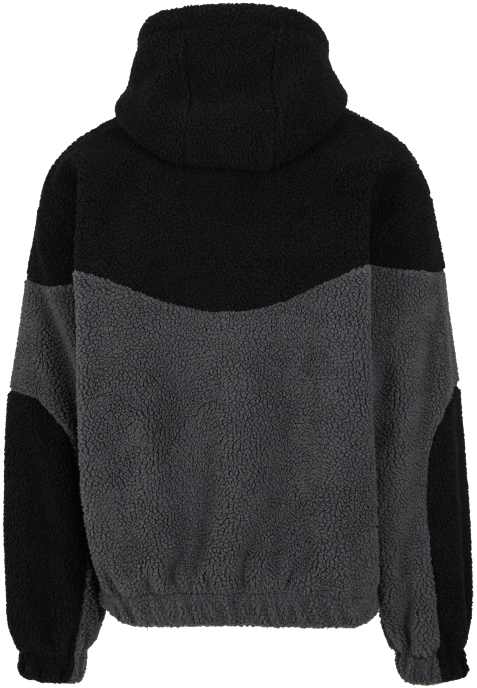 Hoodie Weavy Colorblock Teddy με Relaxed-Fit Γραμμή Tb7924-13014 Urban Classics Magnet Black ανδρικά Φούτερ Simple Wear