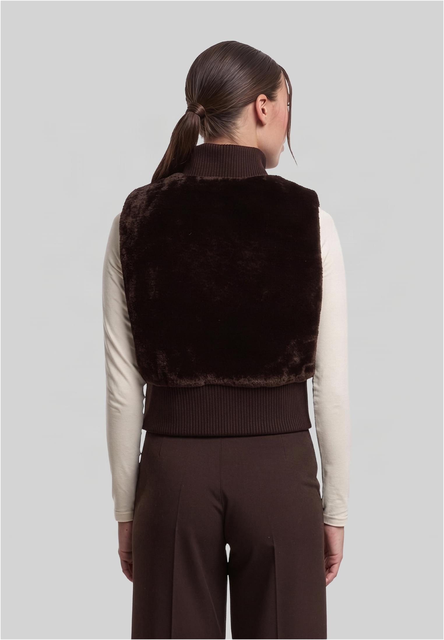 Γυναικείο γιλέκο Cropped Faux Fur Vest με ψεύτικη γούνα TB7933-00075 Urban Classics brown