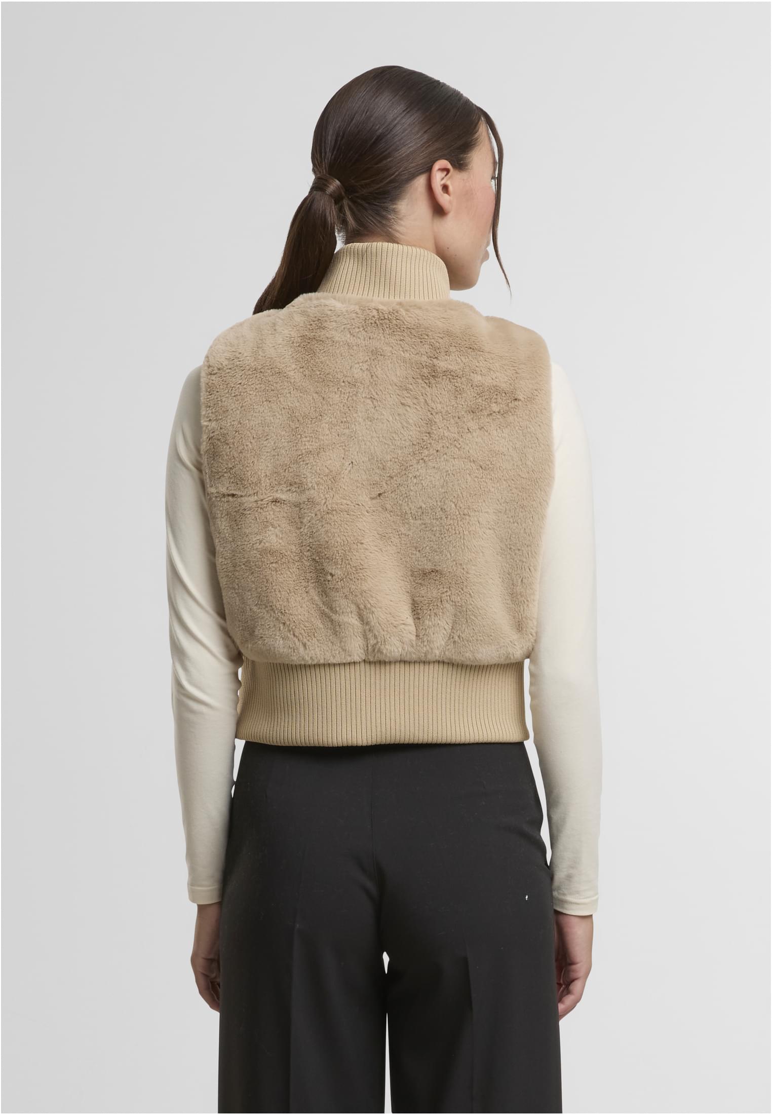 Γυναικείο γιλέκο Cropped Faux Fur Vest με ψεύτικη γούνα TB7933-04732 Urban Classics wetsand