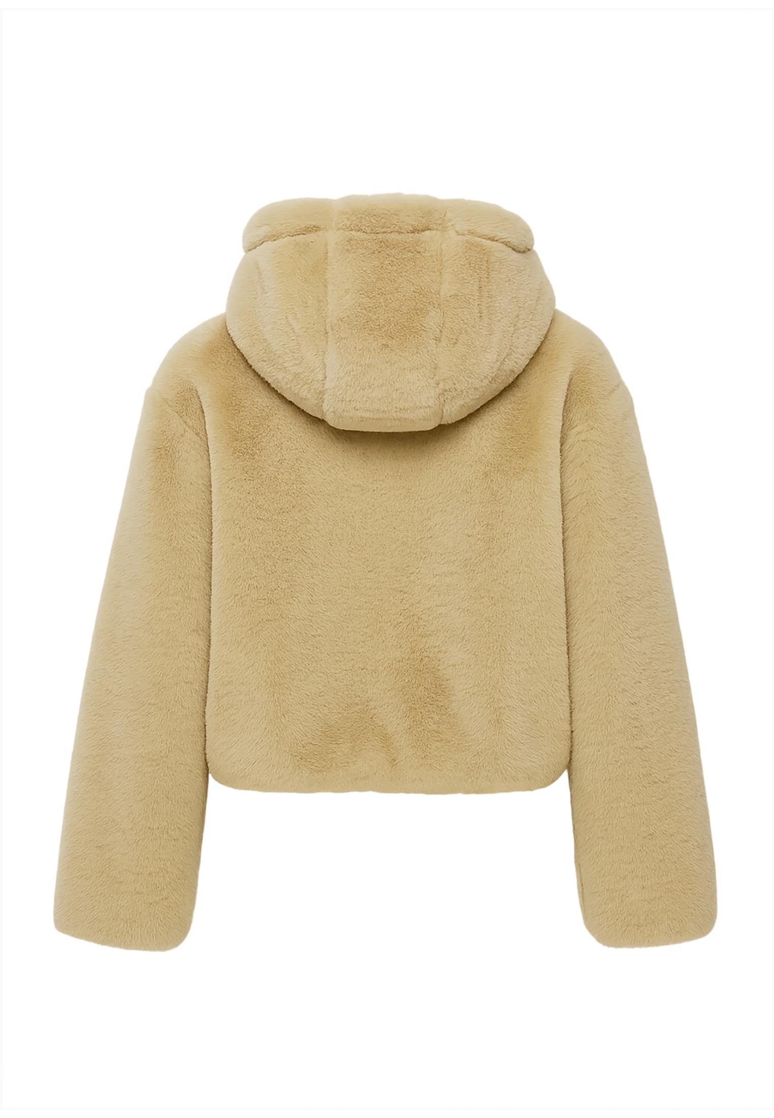 Γυναικείο Hoodie Ladies Full Zip Faux Fur με Κουκούλα Tb7934-04732 Urban Classics Wetsand γυναικεία Φούτερ Simple Wear
