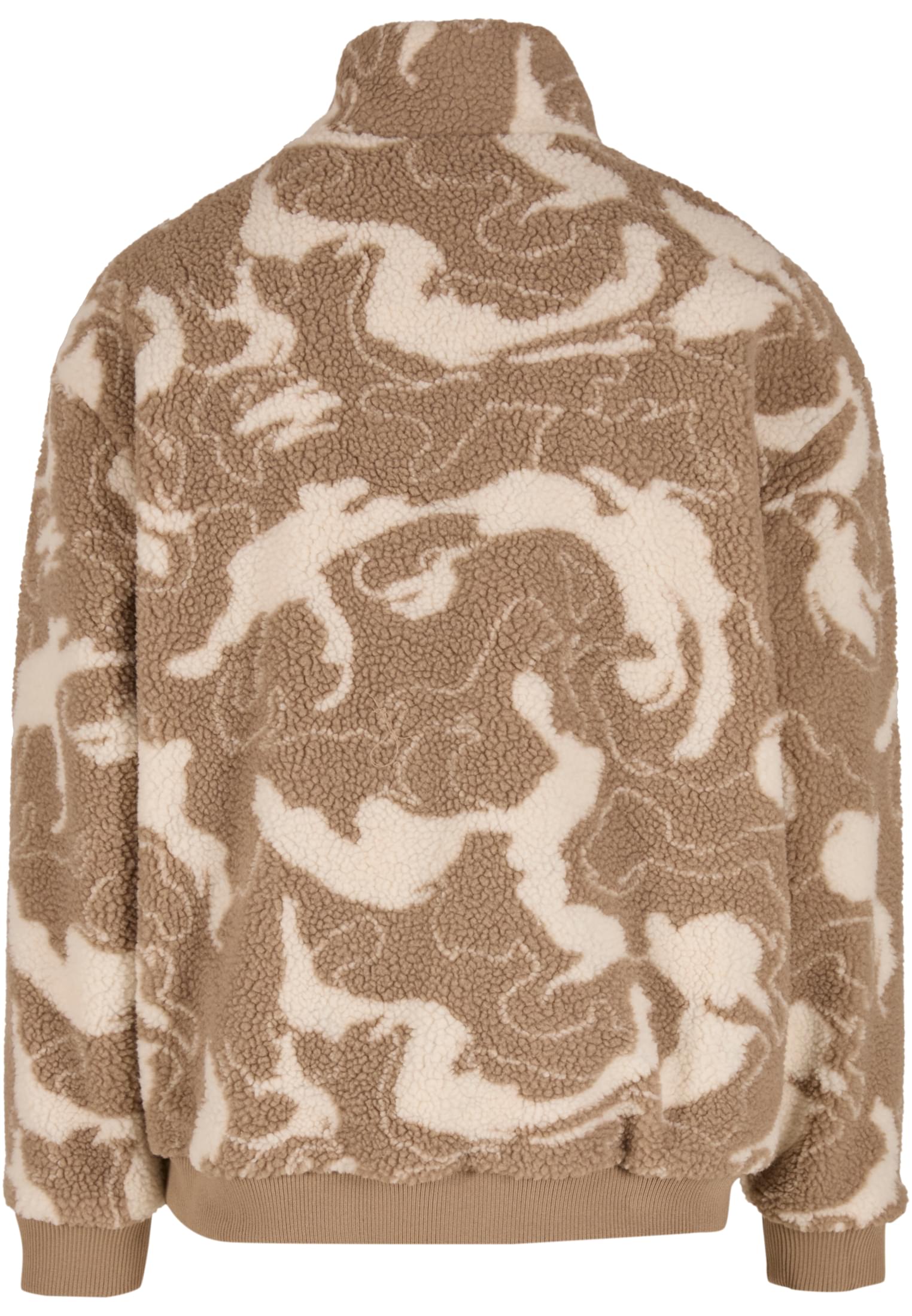 Oversized Pattern Teddy Troyer με Τσέπη Μισού Φερμουάρ Tb8024-21222 Urban Classics Sandswirl ανδρικά Μπουφάν Simple Wear