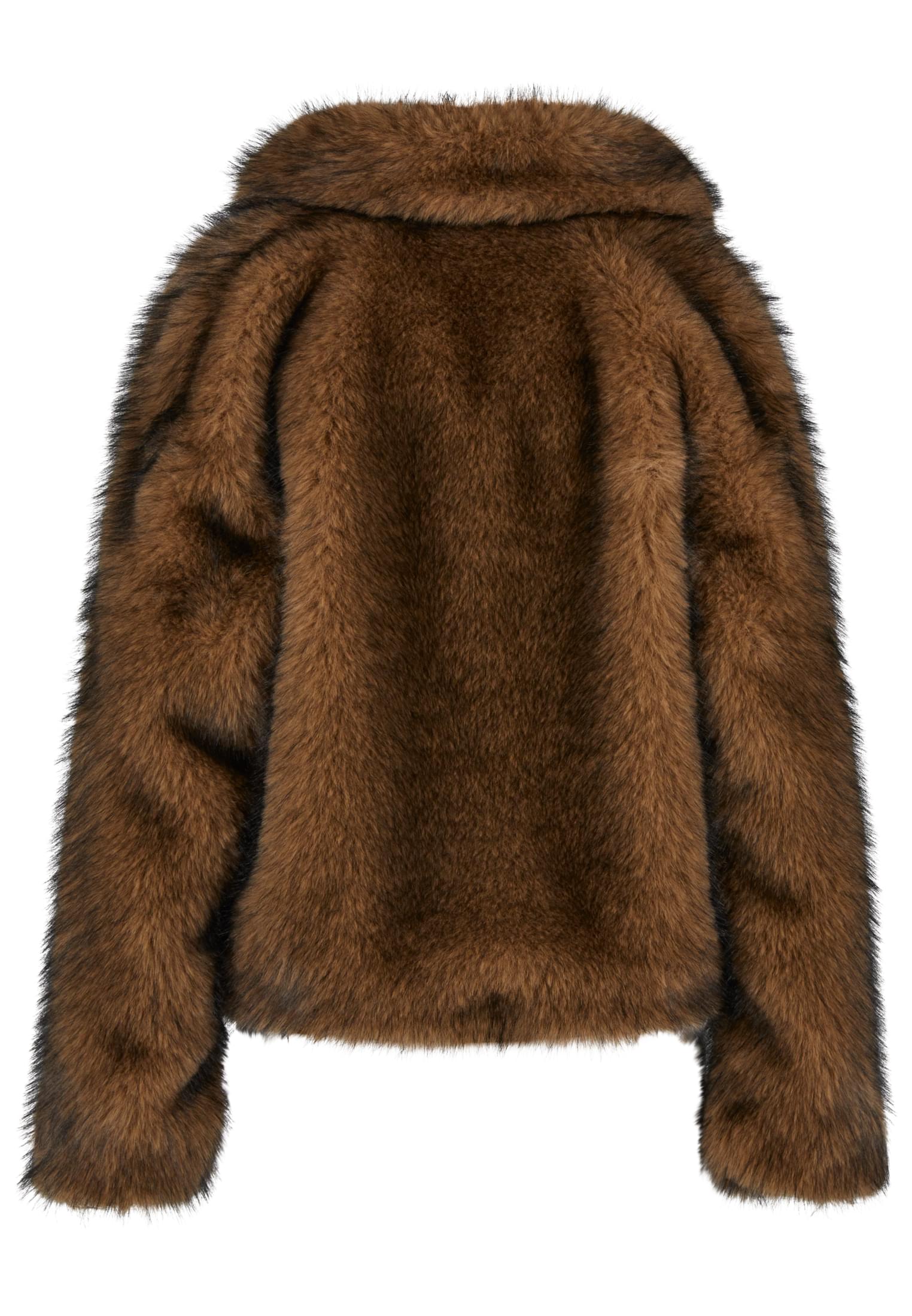 Γυναικείο Κοντό Μπουφάν Faux Fur Jacket με Ζεστό Υλικό Tb8120-01591 Urban Classics Brown Black γυναικεία Simple Wear