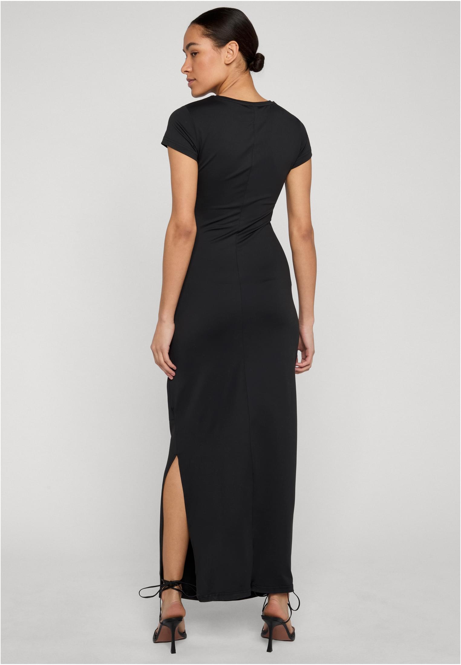 Μακρύ εφαρμοστό φόρεμα Ladies Long Stretch Jersey με ρέον ύφασμα TB8149-00007 Urban Classics black