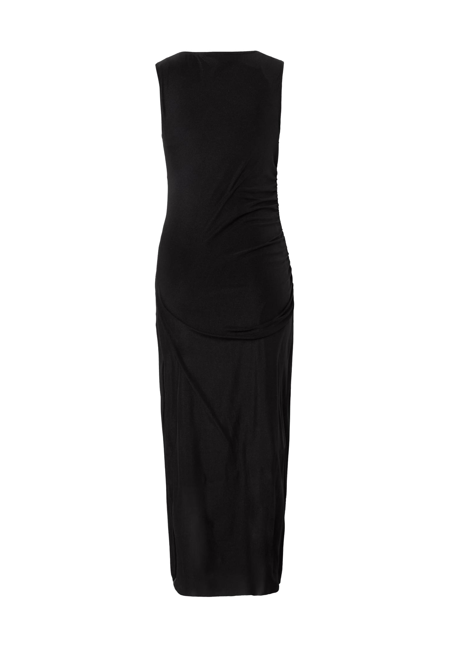 Μακρύ Φόρεμα με Ρυάκια Ladies Long Ruffled Mesh Dress Tb8183-00007 Urban Classics Black γυναικεία Φορέματα Simple Wear