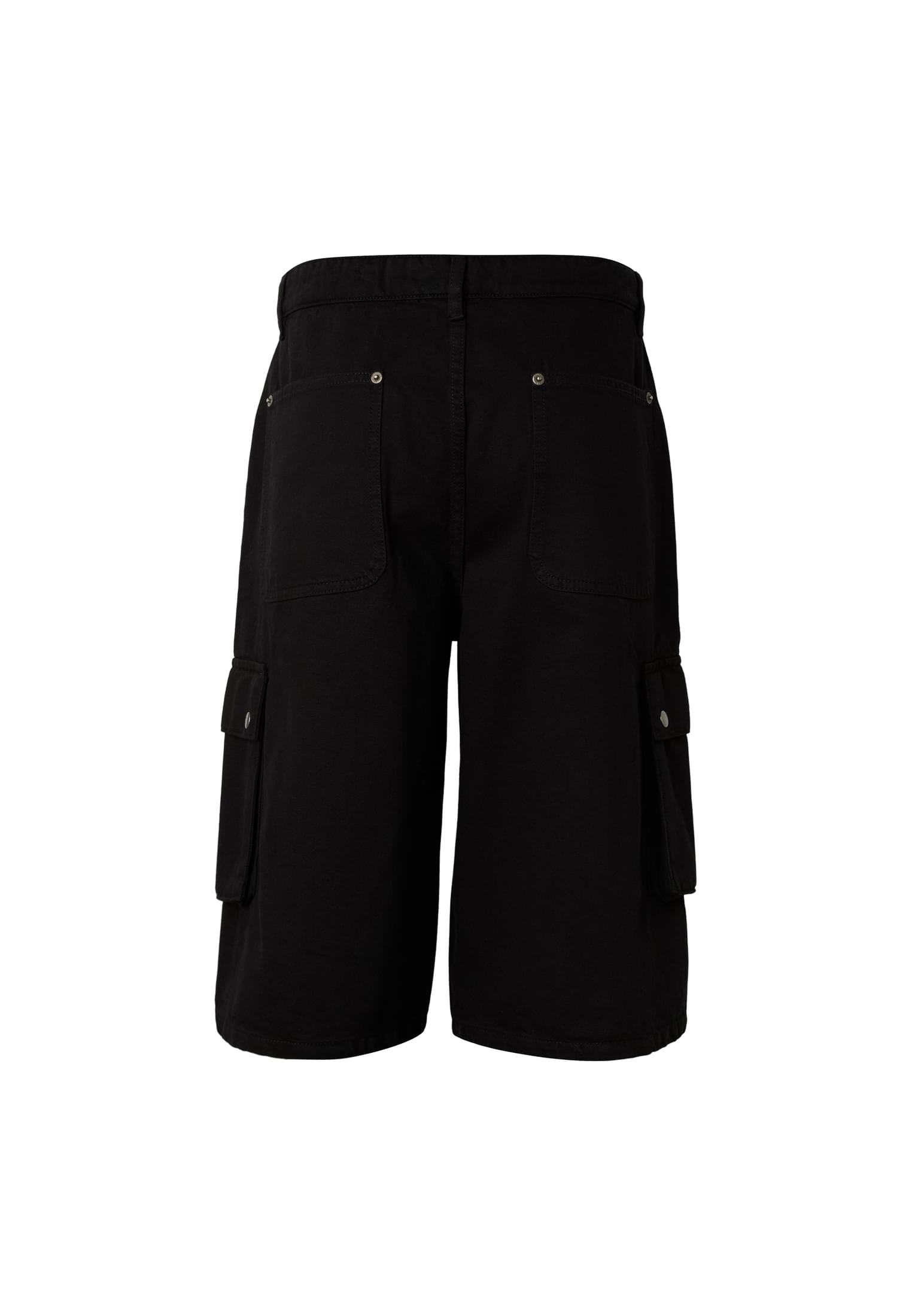 Washed Workwear Cargo Shorts με Μεγάλες Ραμμένες Τσέπες Tb8208-00007 Urban Classics Black ανδρικά Βερμούδες Σορτς Simple Wear