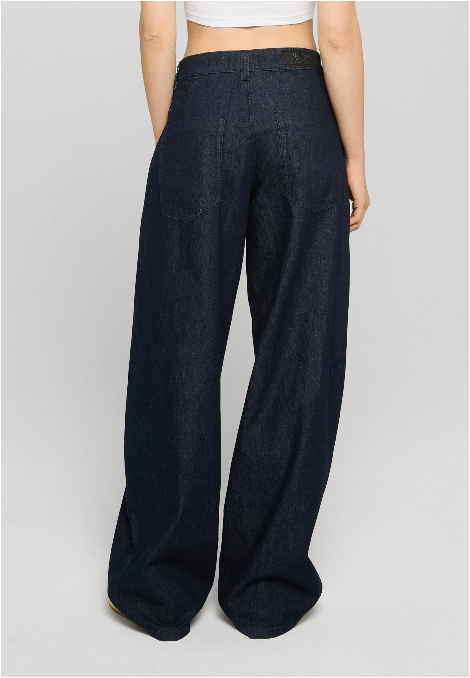 Γυναικεία παντελόνια βαρελιού Light Denim με φαρδύ πόδι TB8296-23074 Urban Classics blue rinsed washed