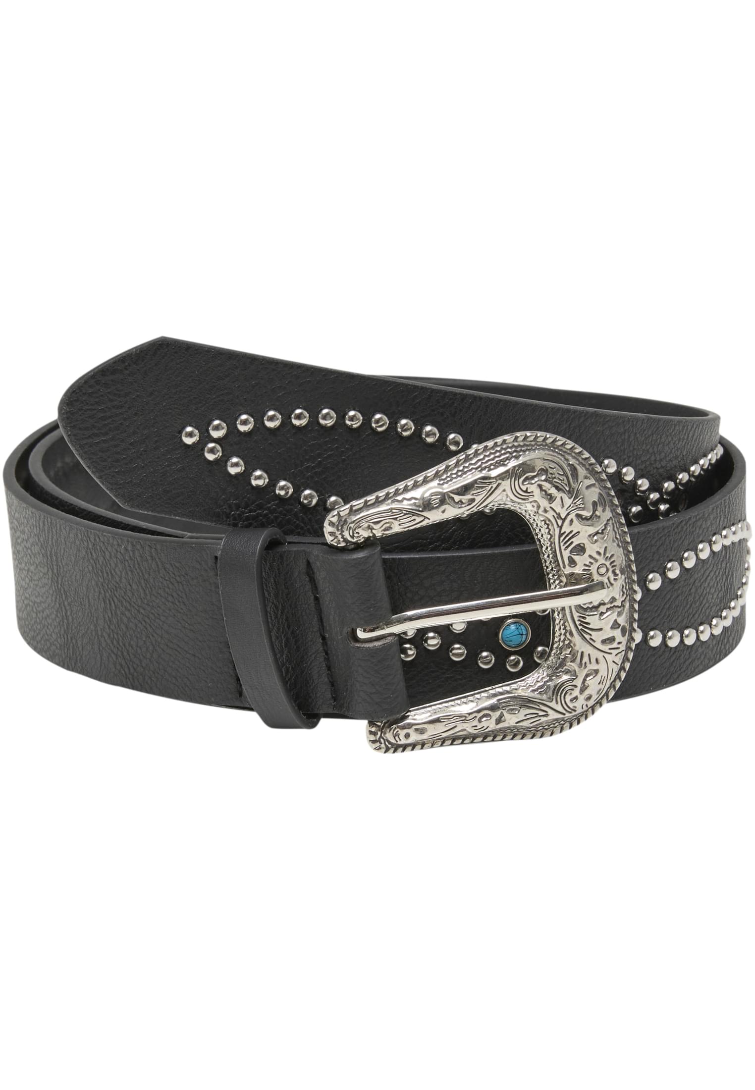 Synthetic Leather Western Rivet Belt με εντυπωσιακή αγκράφα TB8302-00007 Urban Classics black