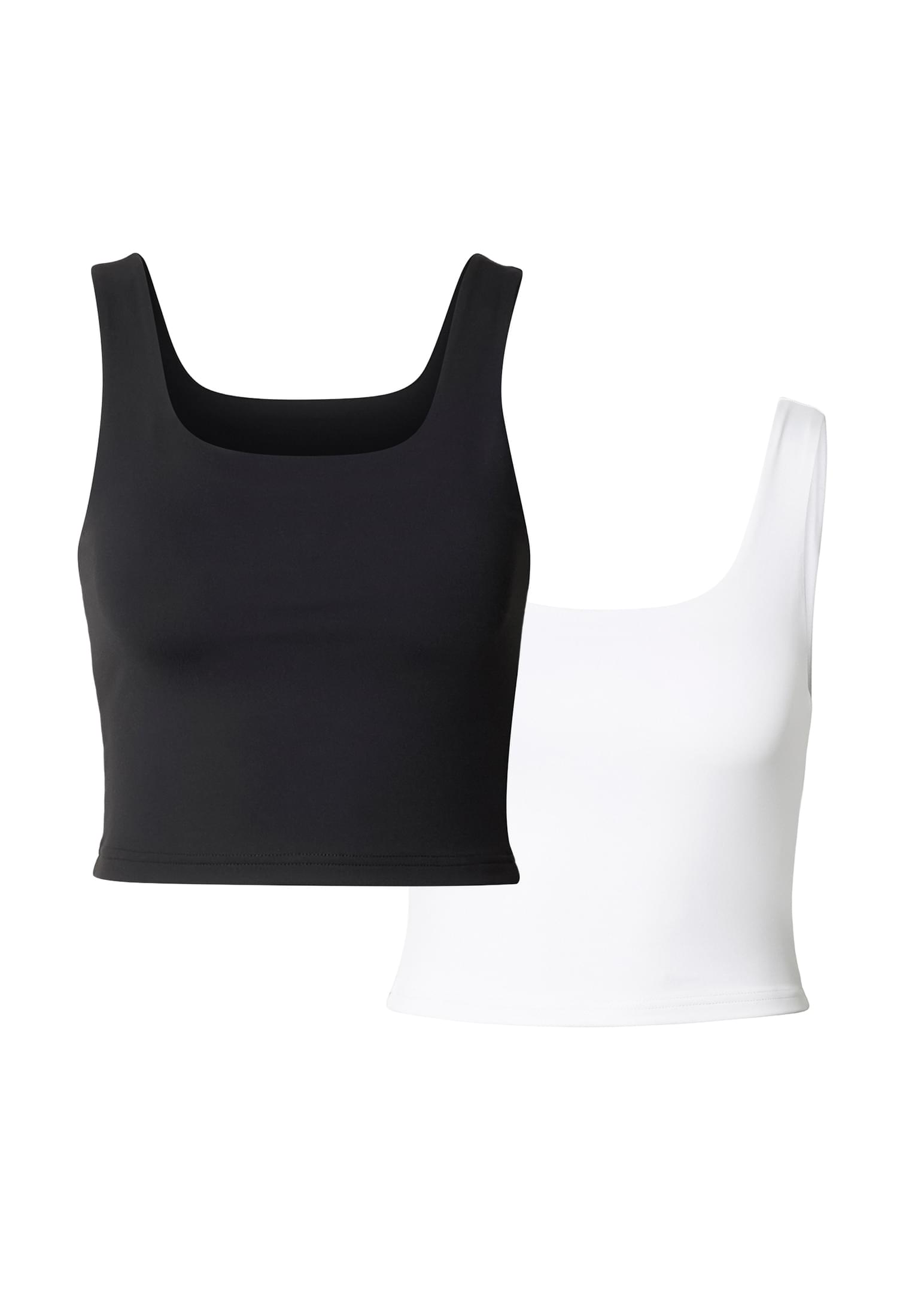 Cropped Top 2-Pack με Ασύμμετρο Λαιμόκοψη Tb8349A-03102 Urban Classics Black+White γυναικεία Μπλούζες Simple Wear