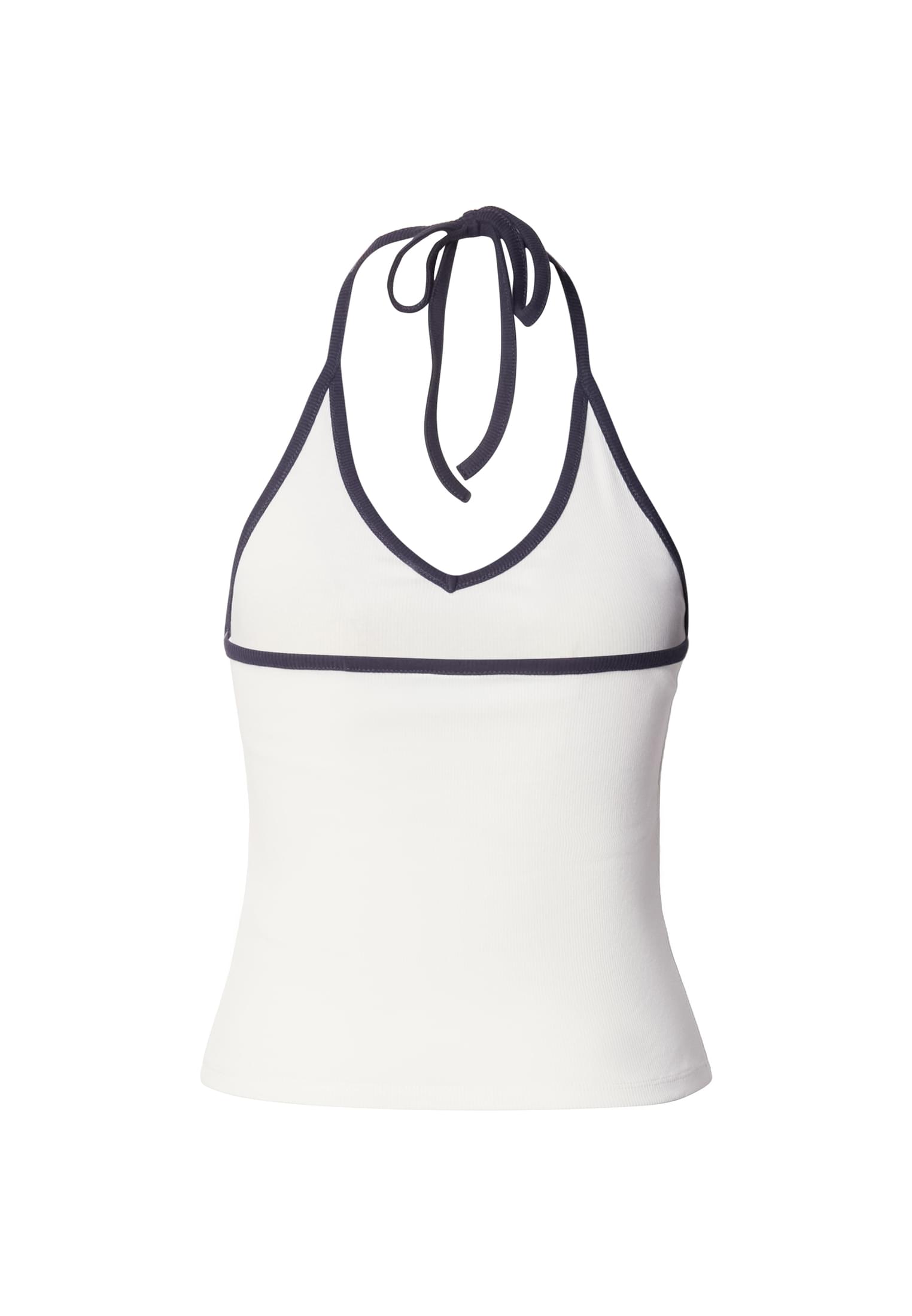 Γυναικείο Top Contrast Piping Neckholder με Ελαστικό Ύφασμα Tb8352-00555 Urban Classics Offwhite γυναικεία Μπλούζες Simple Wear