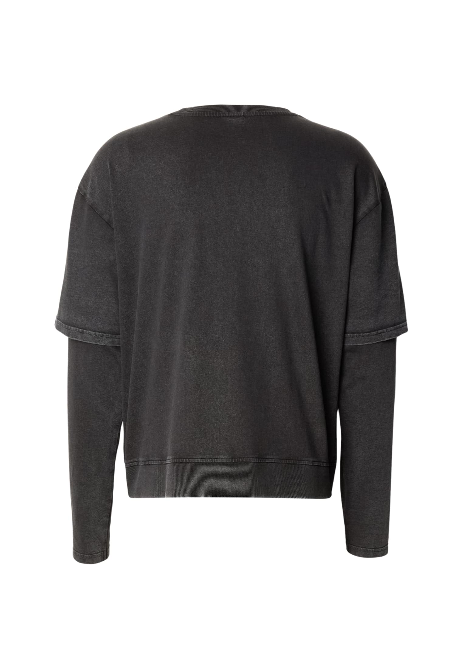 Washed Double Layered Longsleeve με Διπλή Στρώση Tb8410-00007 Urban Classics Black ανδρικά Basic T-Shirts Simple Wear Μπλουζάκια κοντομάνικα