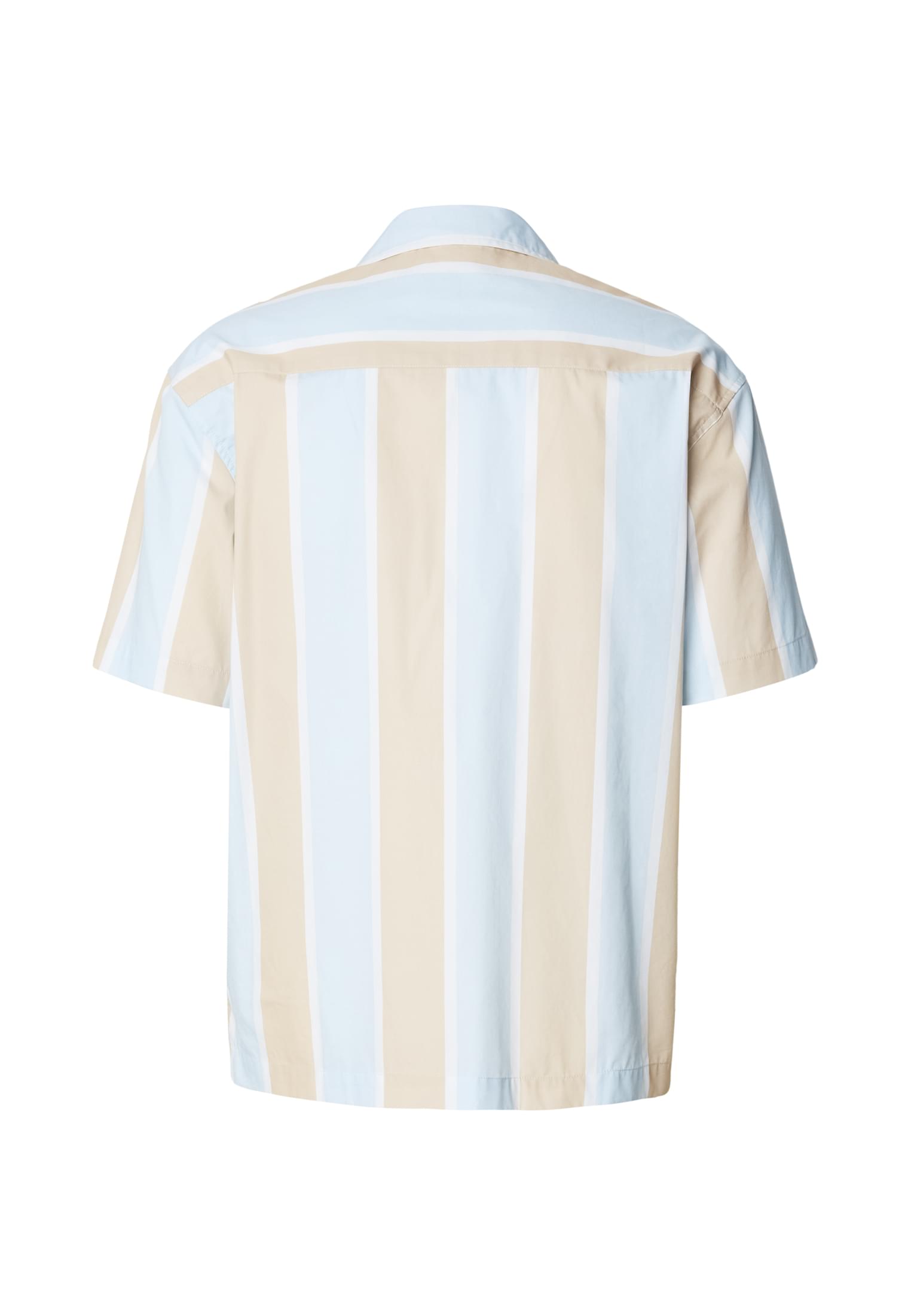 Χαλαρό Πουκάμισο Summer Stripe Resort Shirt με Κάθετες Ρίγες Tb8429-22411 Urban Classics Wetsand Freezeblue ανδρικά Πουκάμισα Simple Wear