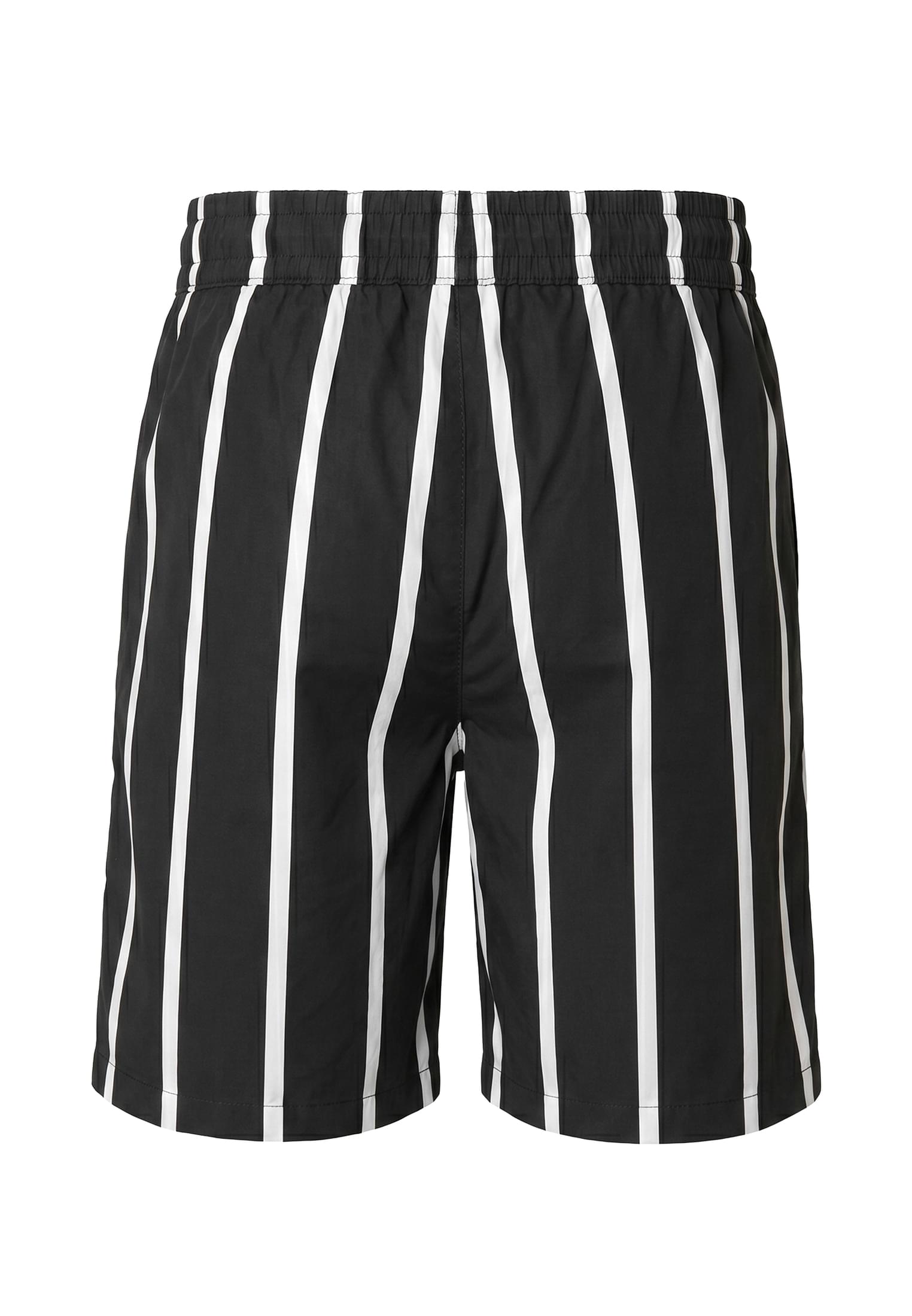 Σορτς Summer Stripe Resort με Άνετη Ελαστική Μέση Tb8430-00826 Urban Classics Black White ανδρικά Βερμούδες Simple Wear