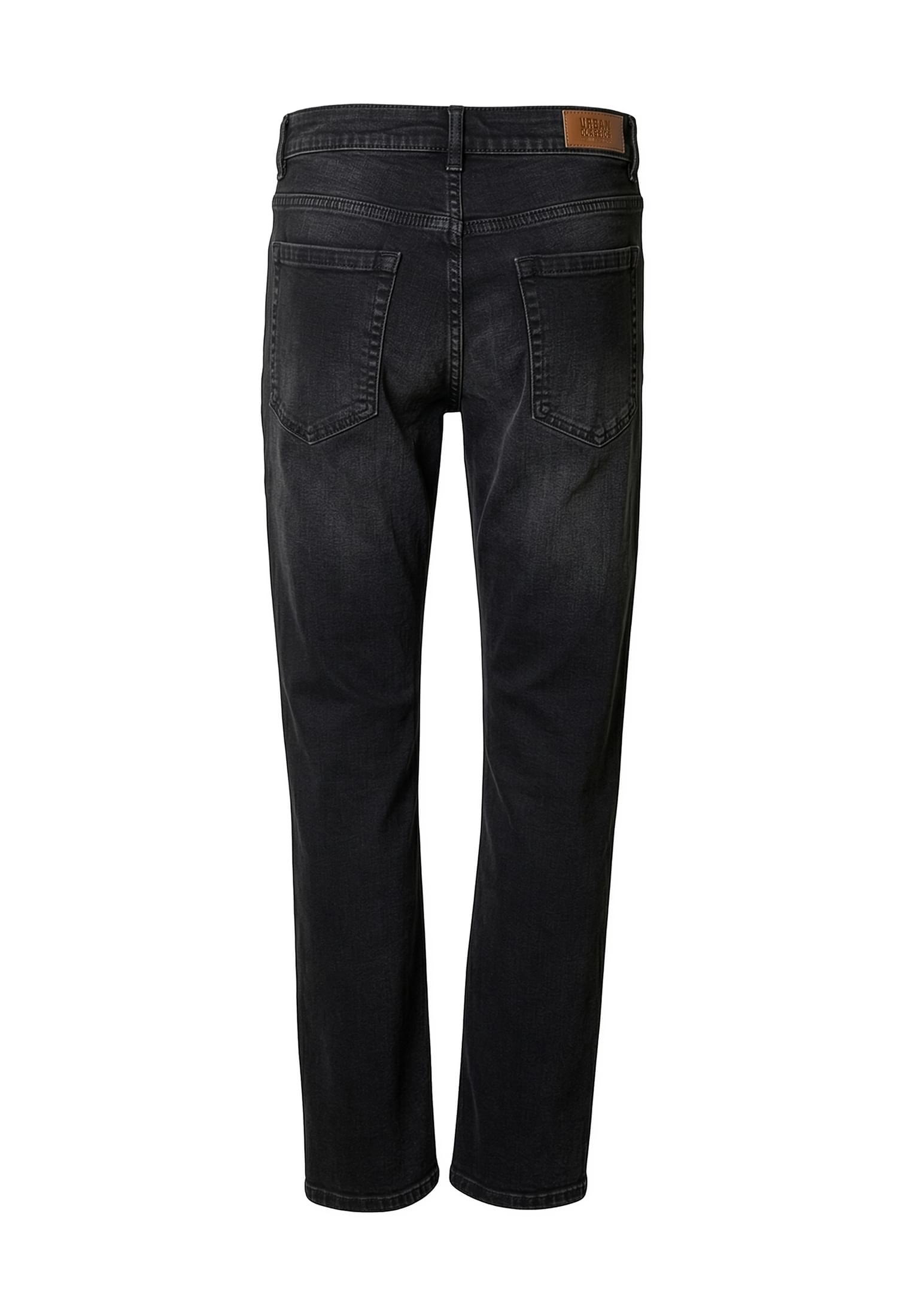 Basic Slim Fit Jeans με Κοπή για Άνετη Εφαρμογή Tb8456-00709 Urban Classics Black Washed ανδρικά Παντελόνια Simple Wear