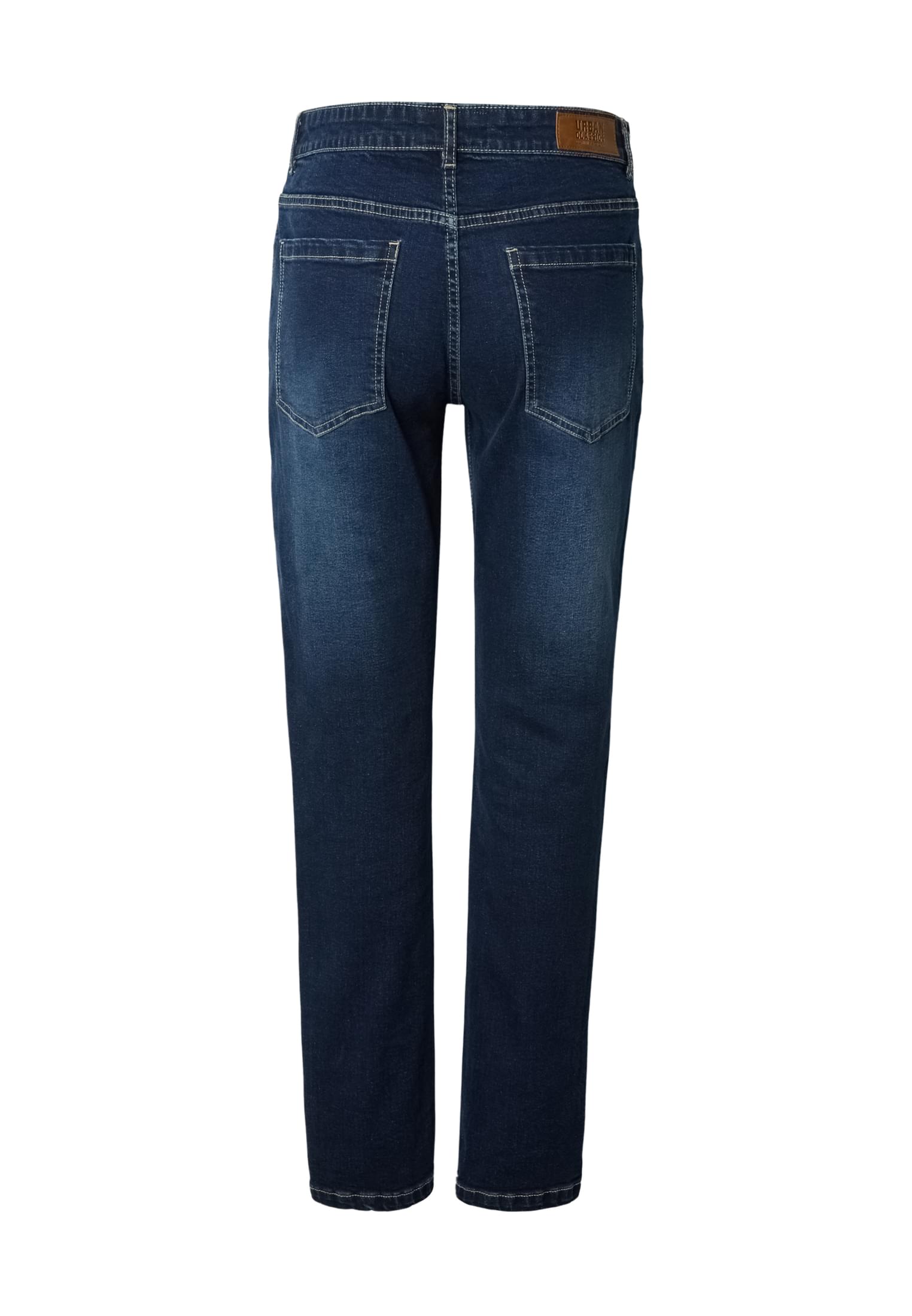 Basic Slim Fit Jeans με Κοπή για Άνετη Εφαρμογή Tb8456-19924 Urban Classics Mid Deep Blue Washed ανδρικά Παντελόνια Simple Wear