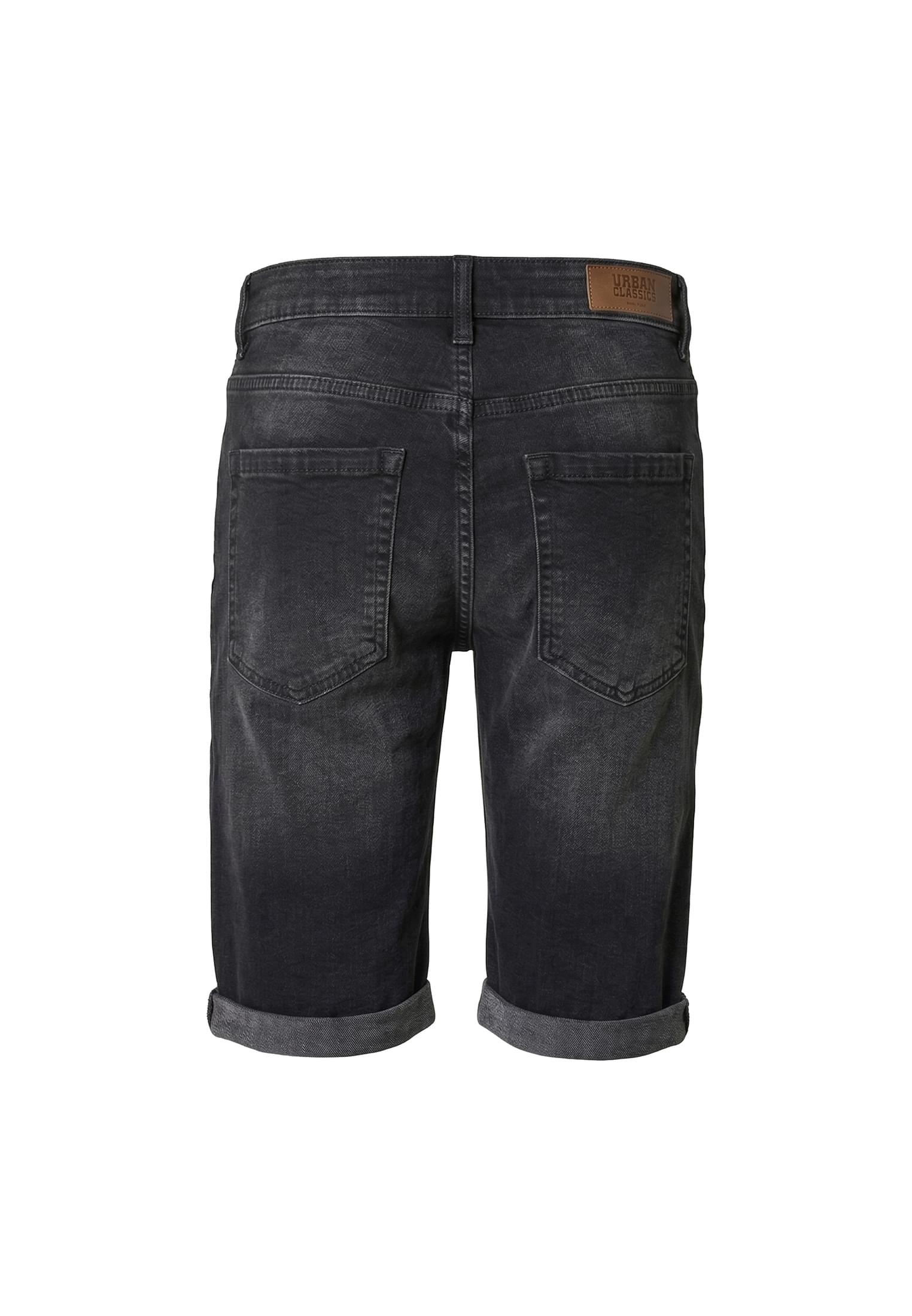 Basic Slim Fit Jeans Shorts με Κομψή Γραμμή Tb8457-00709 Urban Classics Black Washed ανδρικά Βερμούδες Σορτς Simple Wear