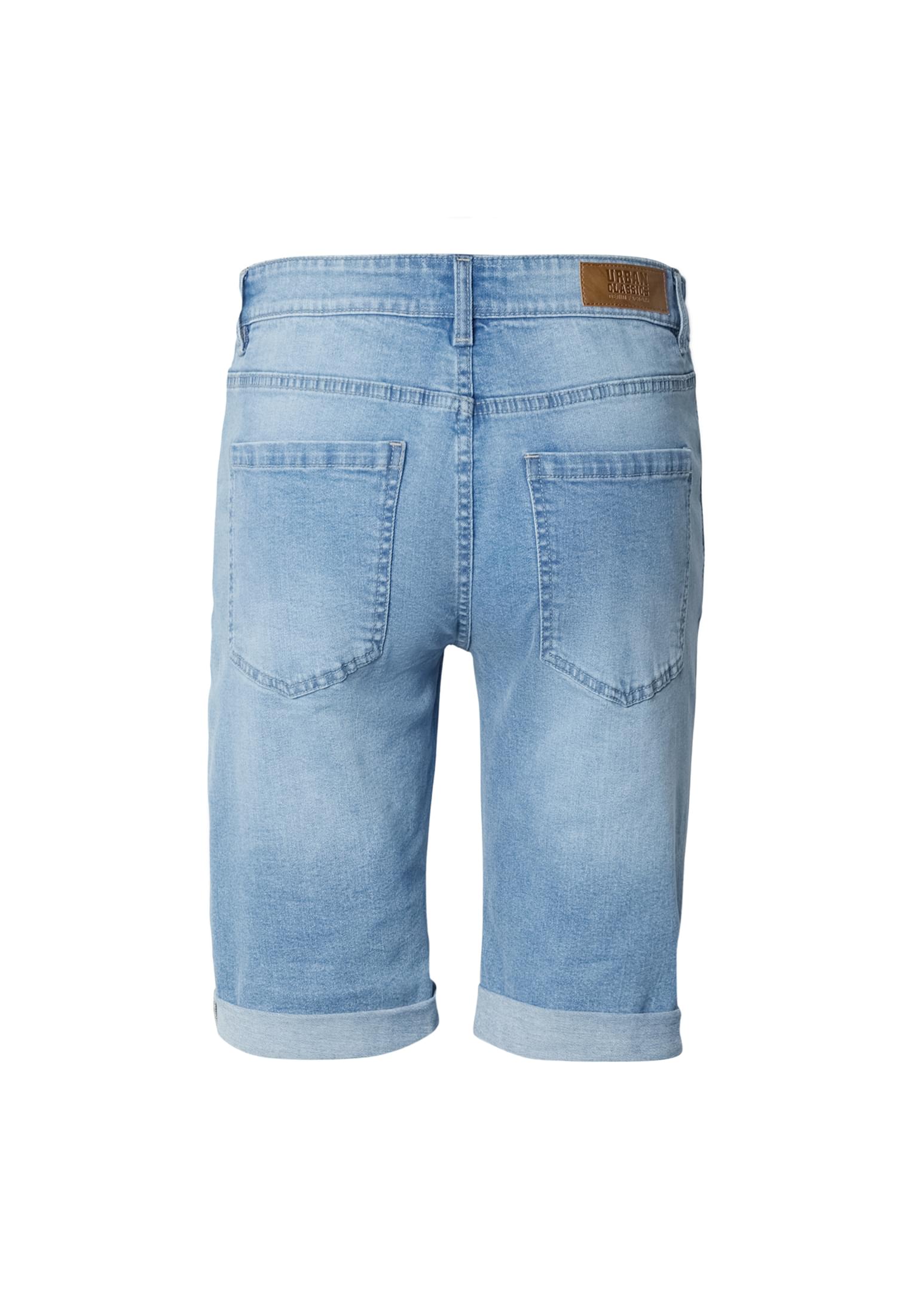 Basic Slim Fit Jeans Shorts με Κομψή Γραμμή Tb8457-12689 Urban Classics New Light Blue Washed ανδρικά Βερμούδες Σορτς Simple Wear