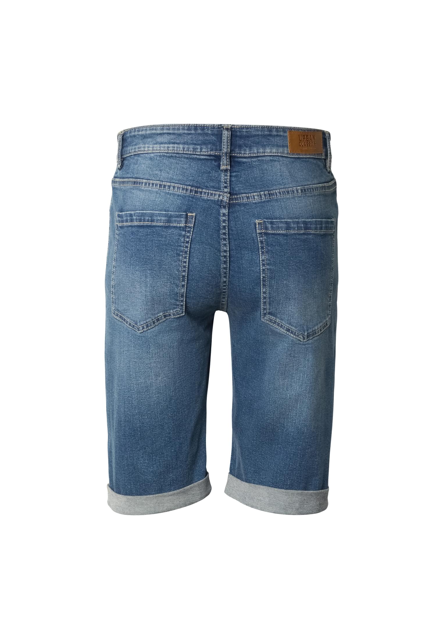 Basic Slim Fit Jeans Shorts με Κομψή Γραμμή Tb8457-19924 Urban Classics Mid Deep Blue Washed ανδρικά Βερμούδες Σορτς Simple Wear