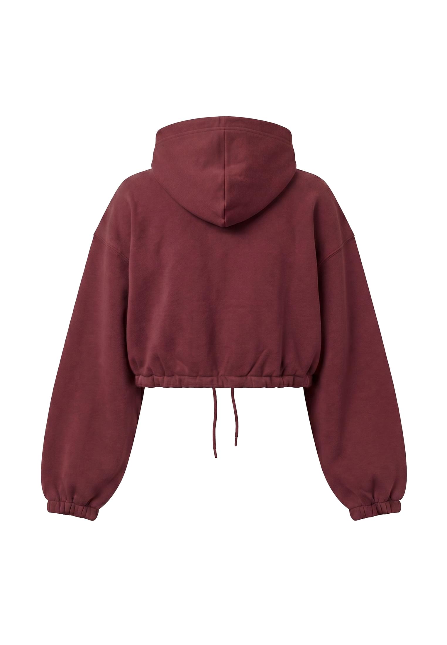Γυναικείο Cropped Hoodie με Φερμουάρ Fluffy Zip Tb8635-00606 Urban Classics Burgundy γυναικεία Φούτερ Simple Wear